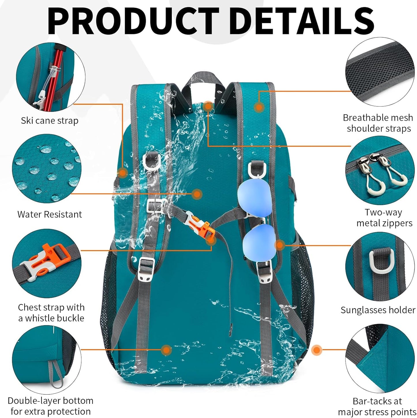 35L Lightweight Packable Backpack – Durable Foldable Daypack for Travel, Hiking, and Gym (Green)