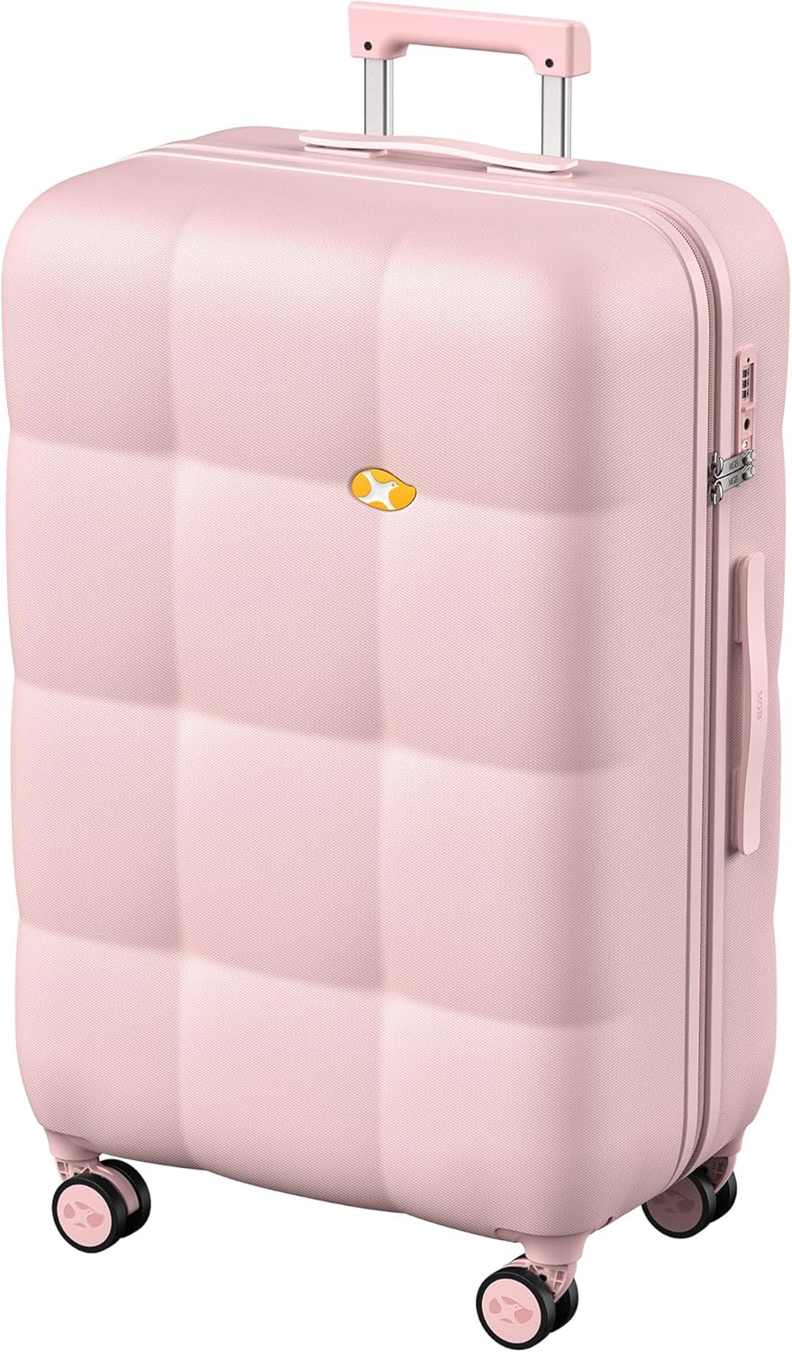 MGB Large Suitcase 28 Inch Luggage Trunk Luggages with Spinner Wheels, Diamond Textured TSA Approved Check In Luggage Lightweight Hard Case Luggage for Travel-Pink