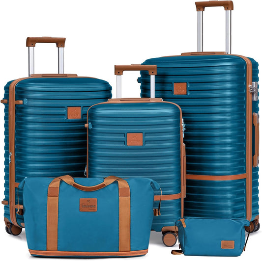 Joyway Luggage Set 3 Piece Suitcase Sets with Spinner Wheel,Hardside Expandable Travel Laggage with TSA Lock (20/24/28 Navy Blue