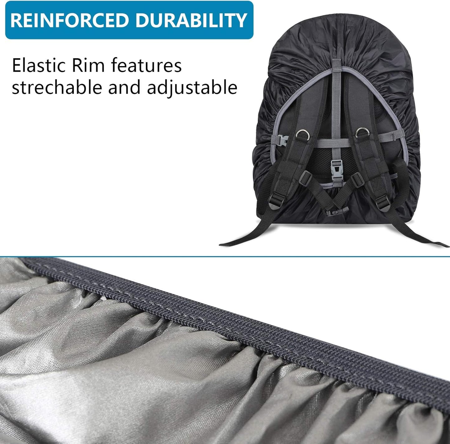 Waterproof Backpack Rain Cover(15-75L),Portable Anti Slip Rain Cover for Backpack,Cross Buckle Straps,Outdoor Anti-tear Backpack Raincover for Camping Hiking Biking Hunting Traveling