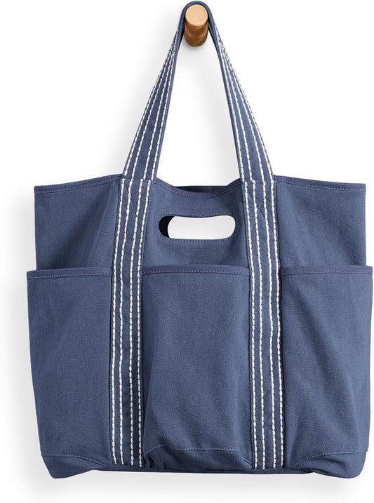 ODODOS 29L Oversized Canvas Tote Bag Large Capacity Open Top Shoulder Bags for Gym Workout Shopping Beach Travel