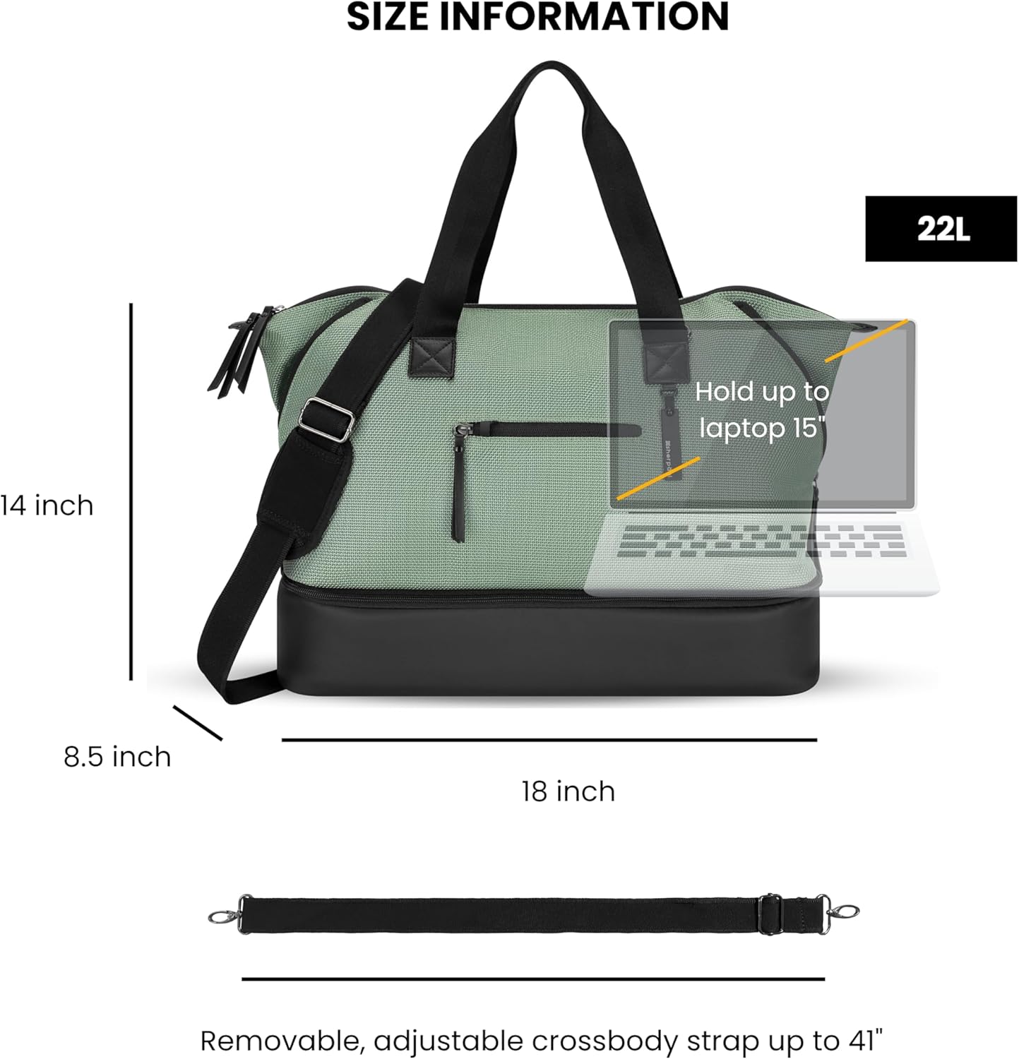 Sherpani Boston, Anti-Theft Weekender Bags,Travel Duffel Bag for Women, Carry On Tote Bag with