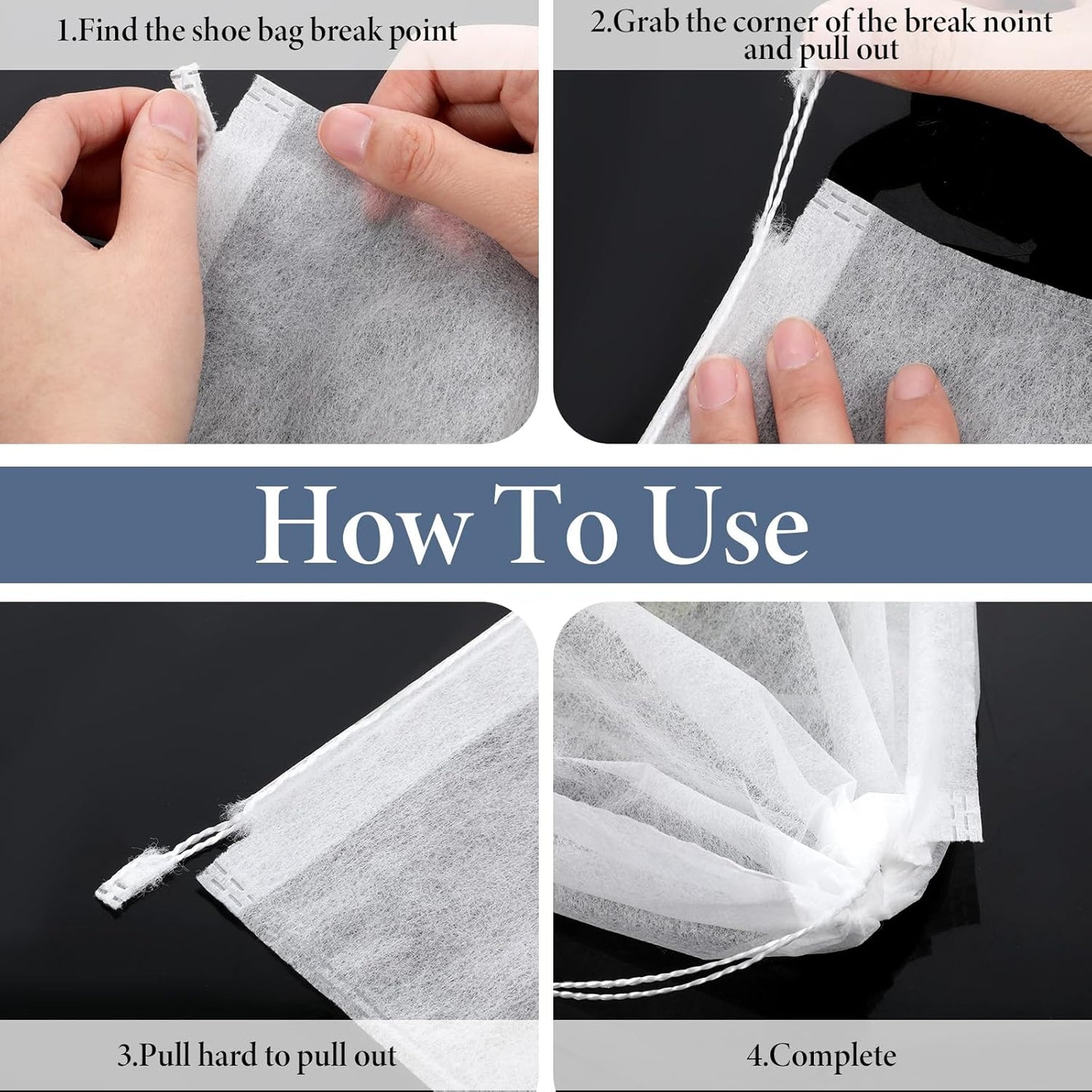 200 Pcs Dust Proof Shoe Bag, 15×12.6 Inch, Breathable Non-woven Cloth Storage Pouch, Breathable Dust Bag with Rope, for Handbag Pouch Purse Shoe Boots Purse Travel Storage