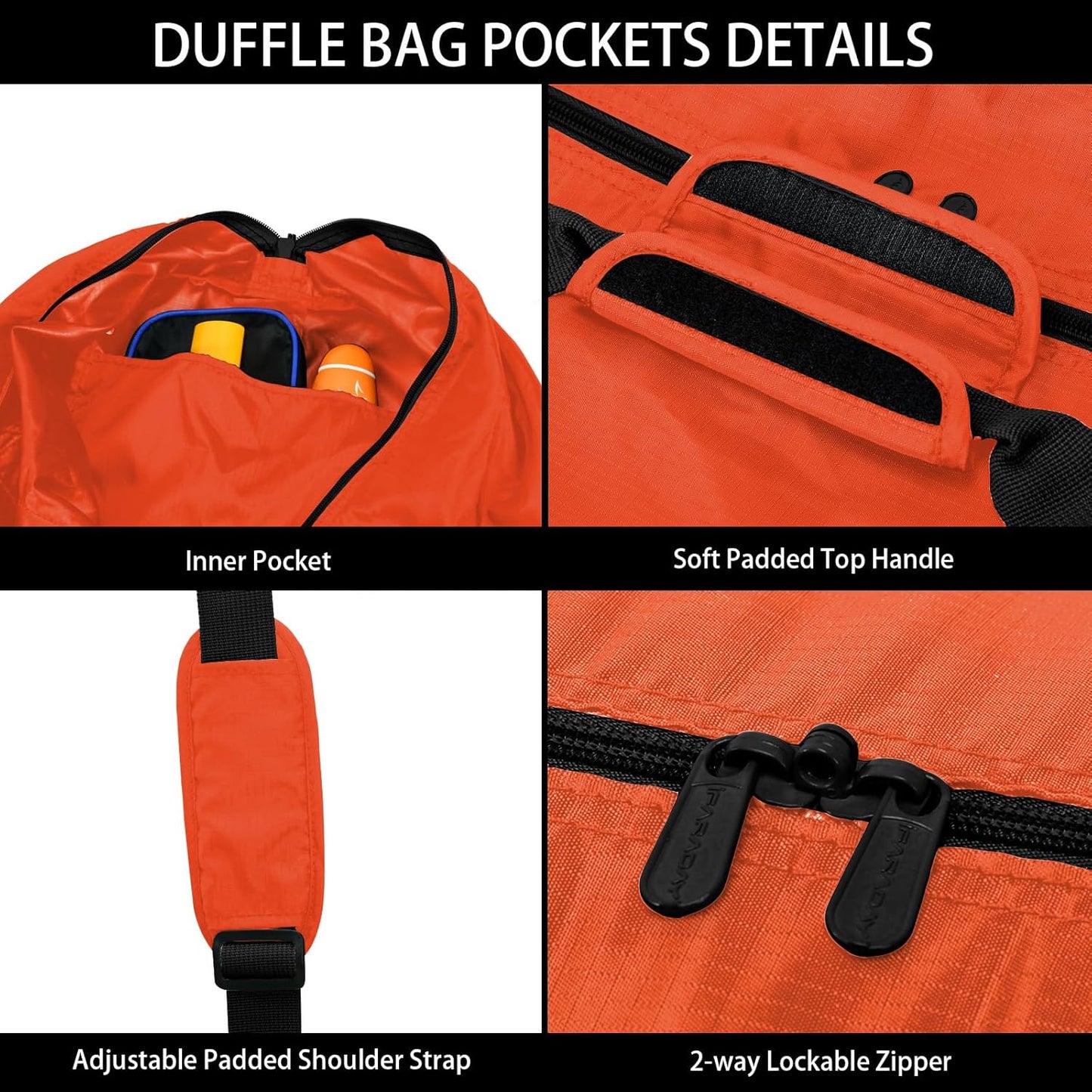 Extra Large Duffel Bag 105L Lightweight Luggage for Travel-Orange