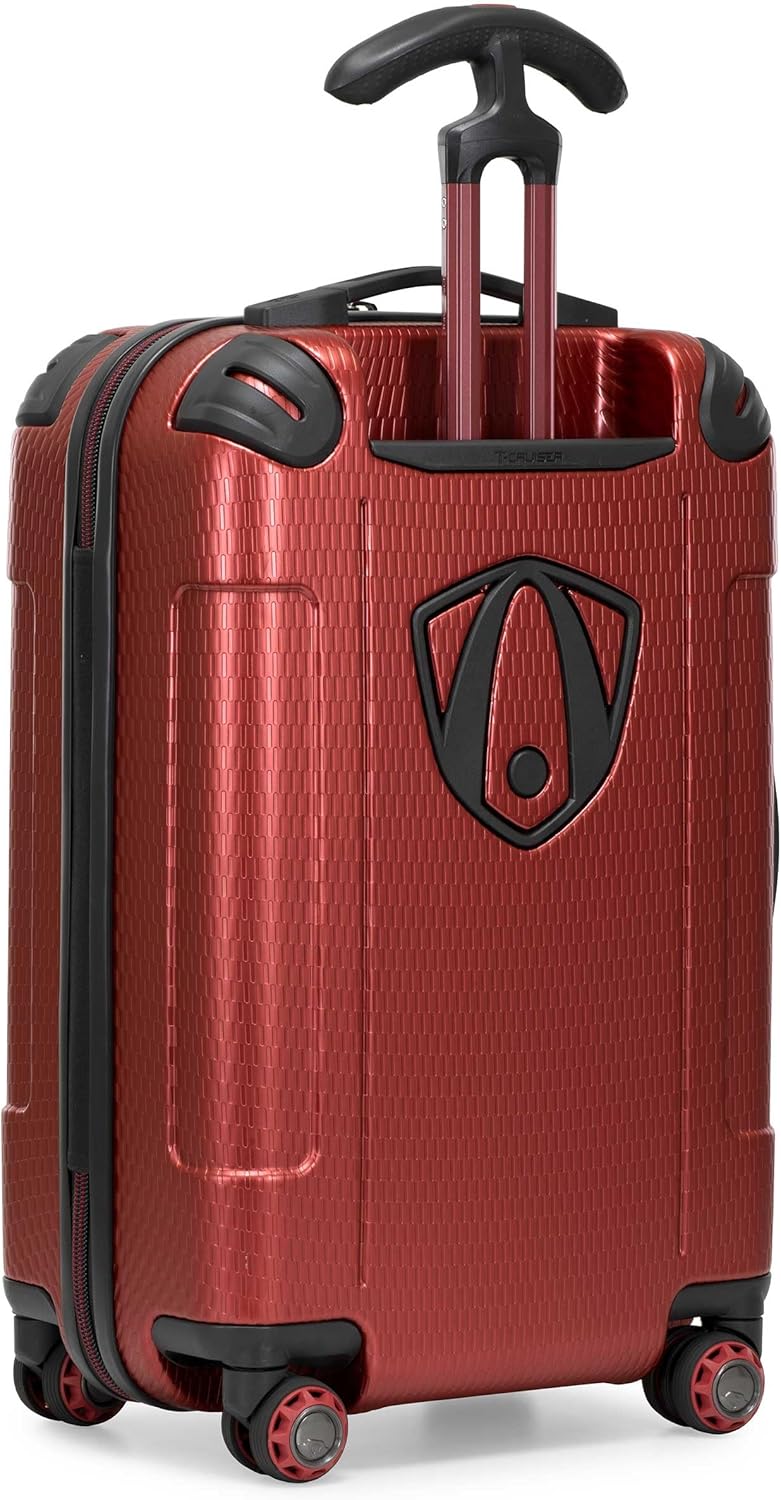 Traveler's Choice Maxporter II Hardside Polycarbonate Suitcase with Spinner Wheels, TSA Lock, Red, 22" Carry-On Luggage
