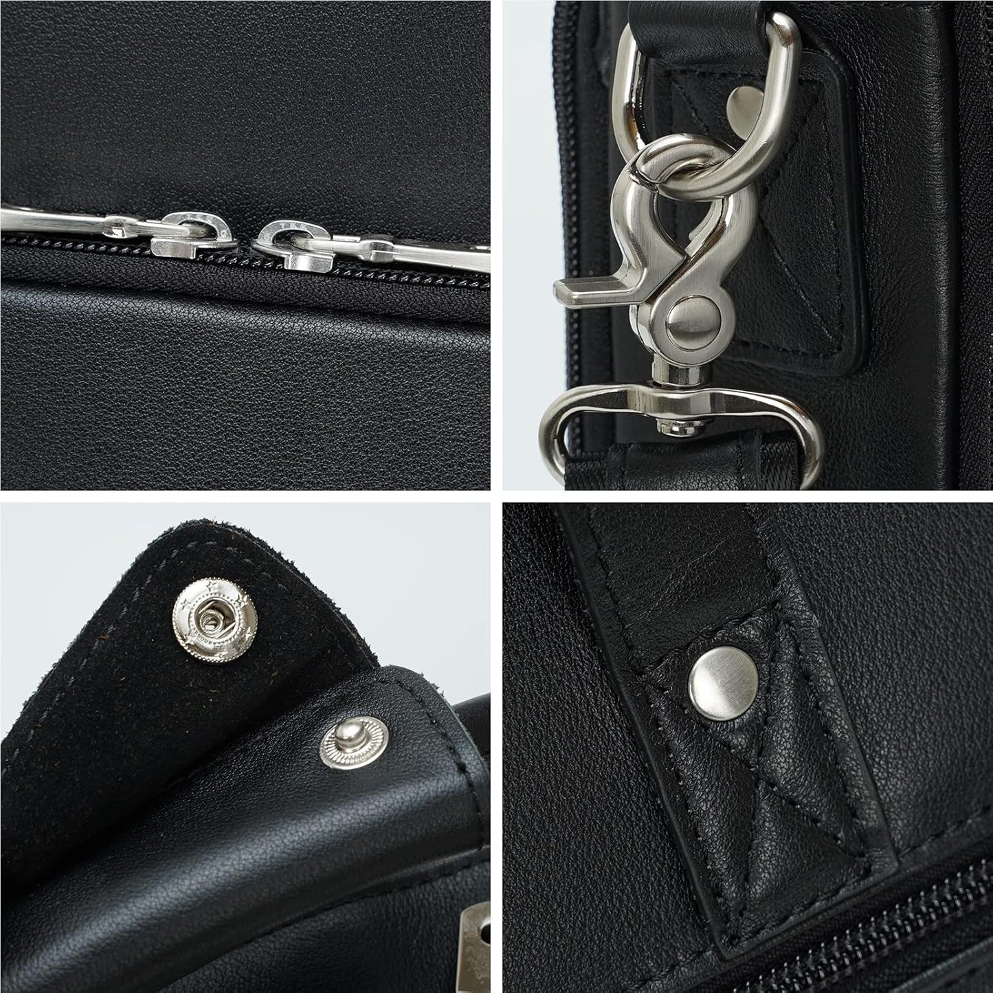 Leather Briefcase for Men 17 Inch Laptop Crossbody Shoulder Messenger Bag Attache Case for Business