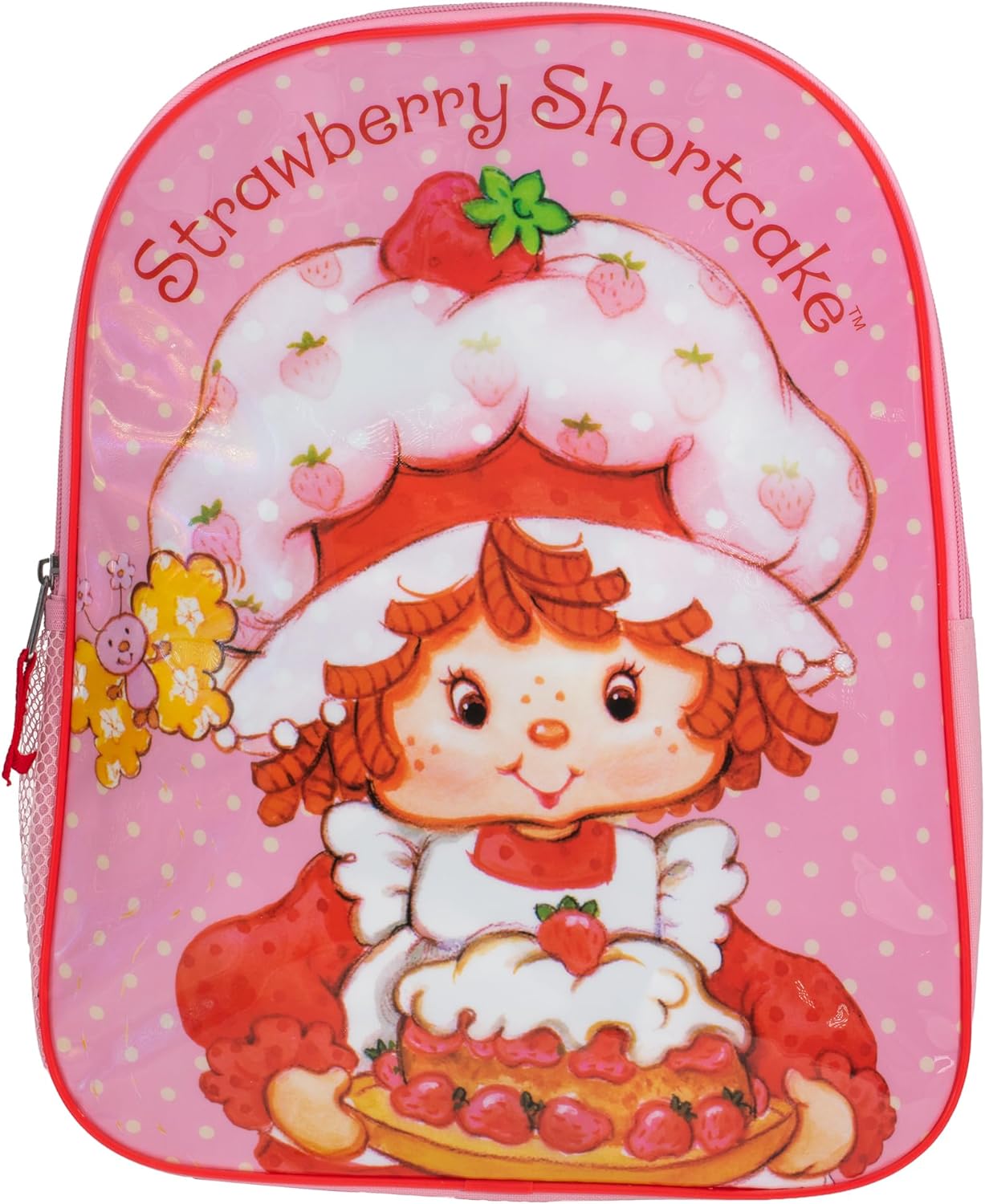 AI ACCESSORY INNOVATIONS Strawberry Shortcake Kids Backpack, 15" Elementary School Girls Book Bag with Padded Straps, Pink