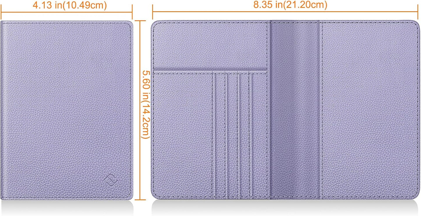 FINTIE Passport Holder, Slim Travel Wallet RFID Blocking Card Case Cover Passport Cover Protector Essentials with Credit Card Slots for Women/Men