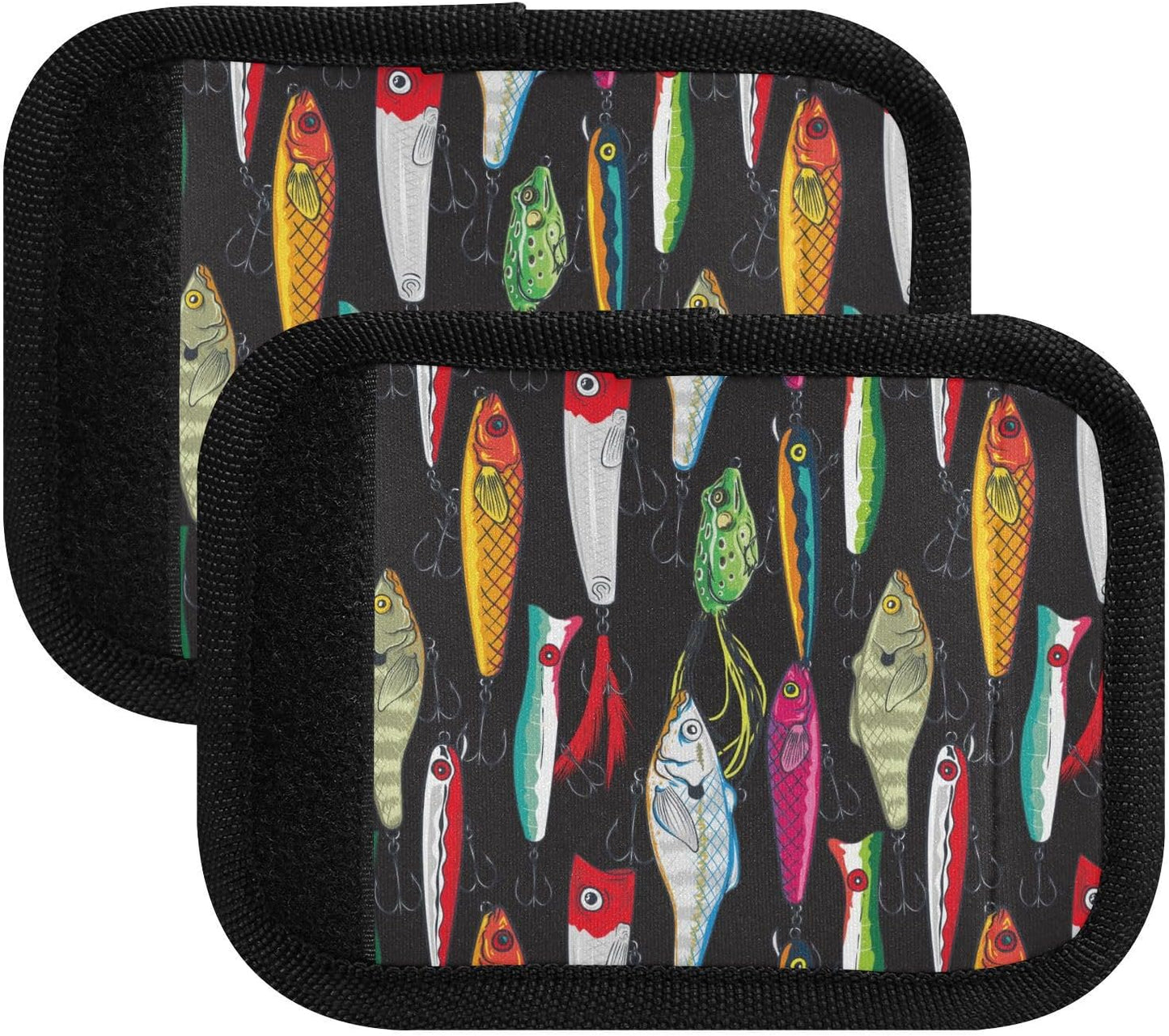 Fishing Lures 2 Pack Luggage Handle Wrap for Suitcase Luggage Identifier Travel Tags Handle Protection Sleeve Cover
