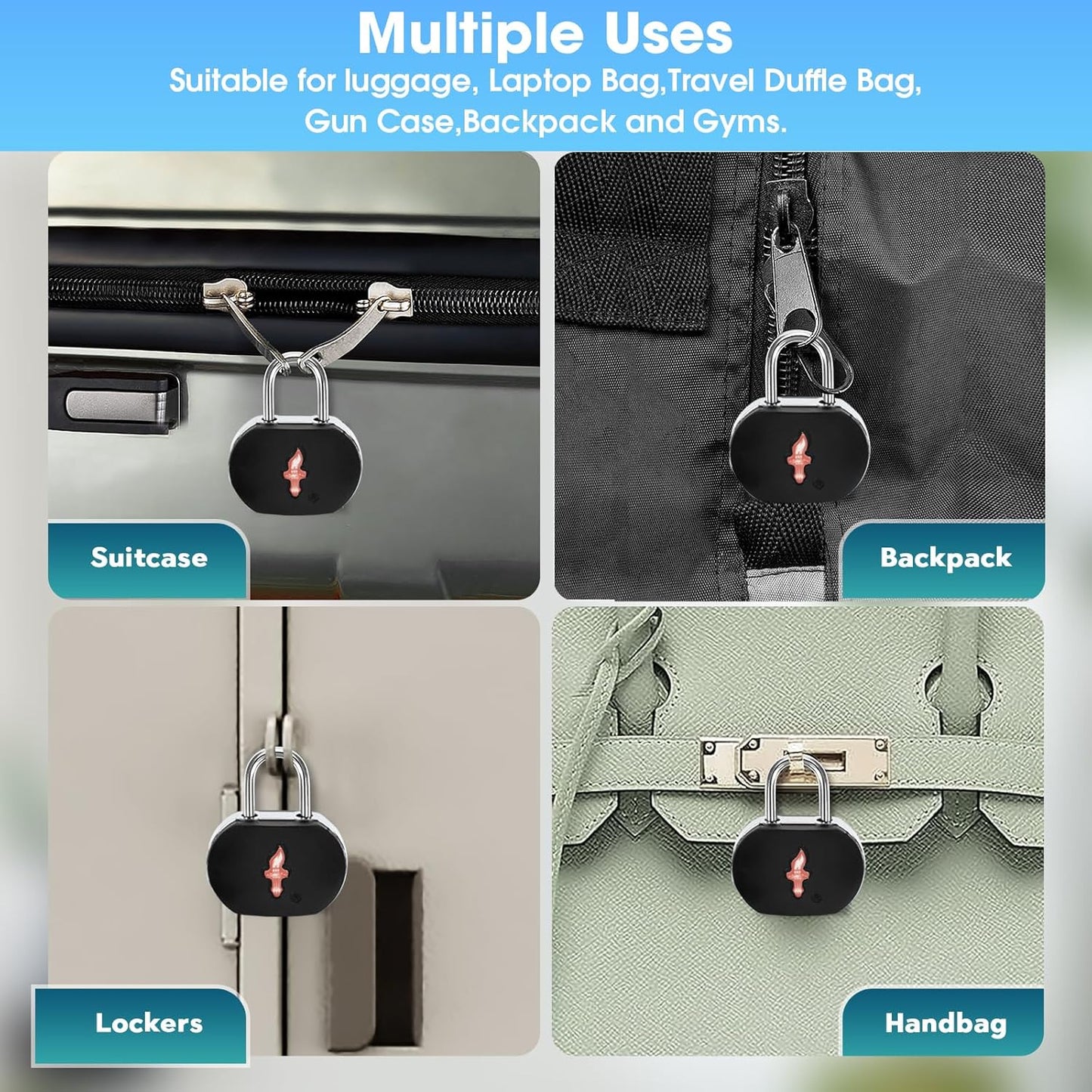 TSA Keyed Luggage Locks (6-Pack) - TSA Approved Lock for Suitcases, Backpacks, Gym Lockers & School Bags | Compact & Durable ABS w/Electroplated Rings