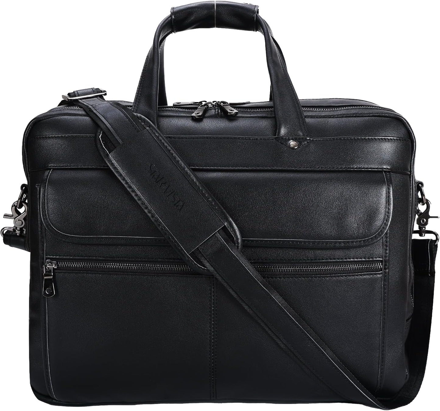 STAR VISTA Scala Pro 16-18" Messenger Bag, Full Grain Leather Briefcase, Triple Compartments, YKK Zippers, Multiple Colors