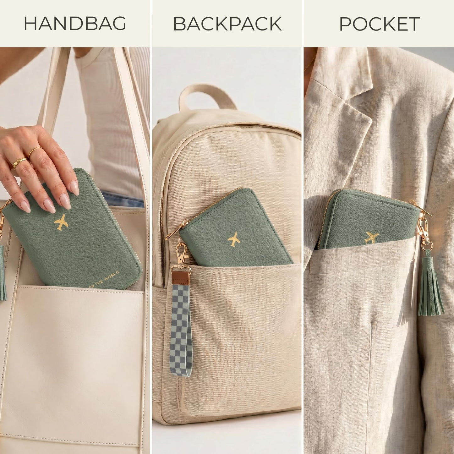 Beautiful Passport Holder And Travel Wallet with Wristlet Strap