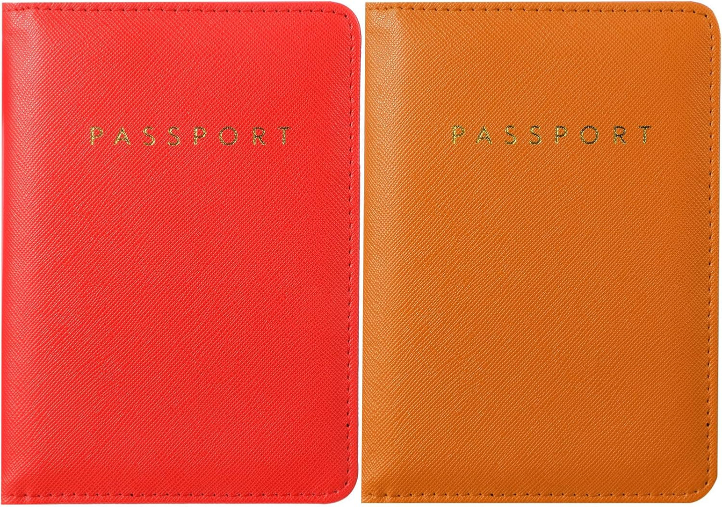 Frienda 2 Pieces Bridal Passport Covers Holder Waterproof Leather Holder Covers Travel Wallet Passport Case for Women and Men