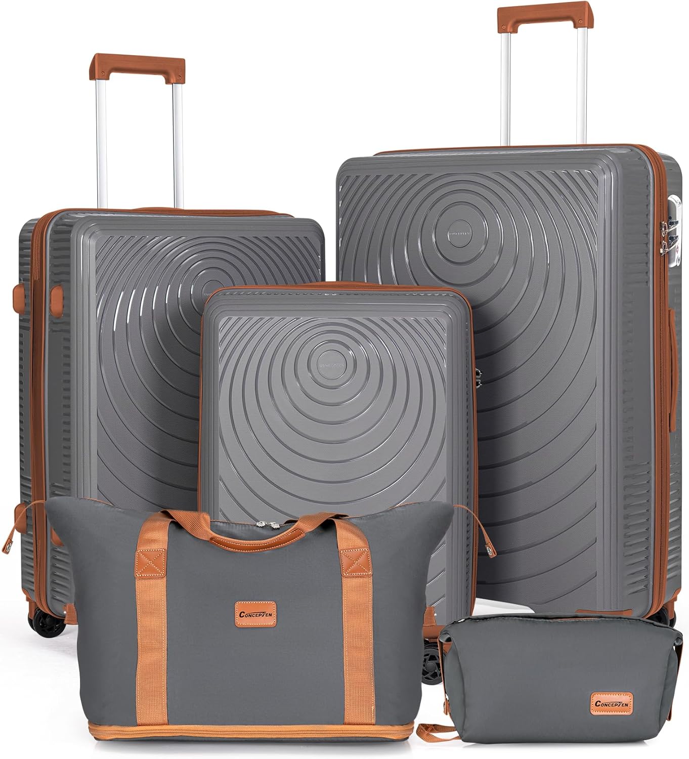 Luggage Sets 5 Piece,Lightweight,Impact-Resistant,Wear-Resistant Suitcases with Wheels, Hardshell Suitcase Set with Spinner Wheels, PP Carry on Luggage Set with TSA Lock, Travel Luggage