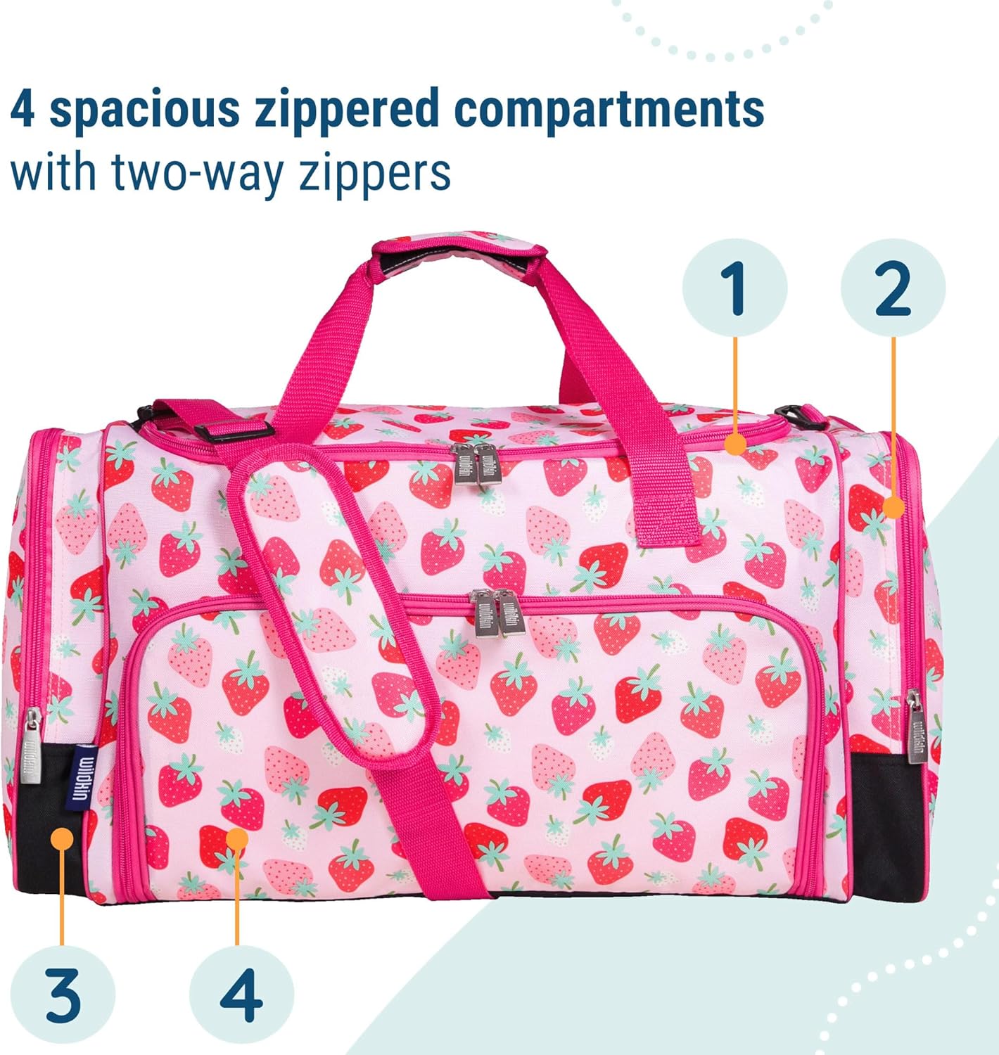 Wildkin Kids Weekender Duffel Bag – Carry-On Size for School, Travel, & Sleepovers