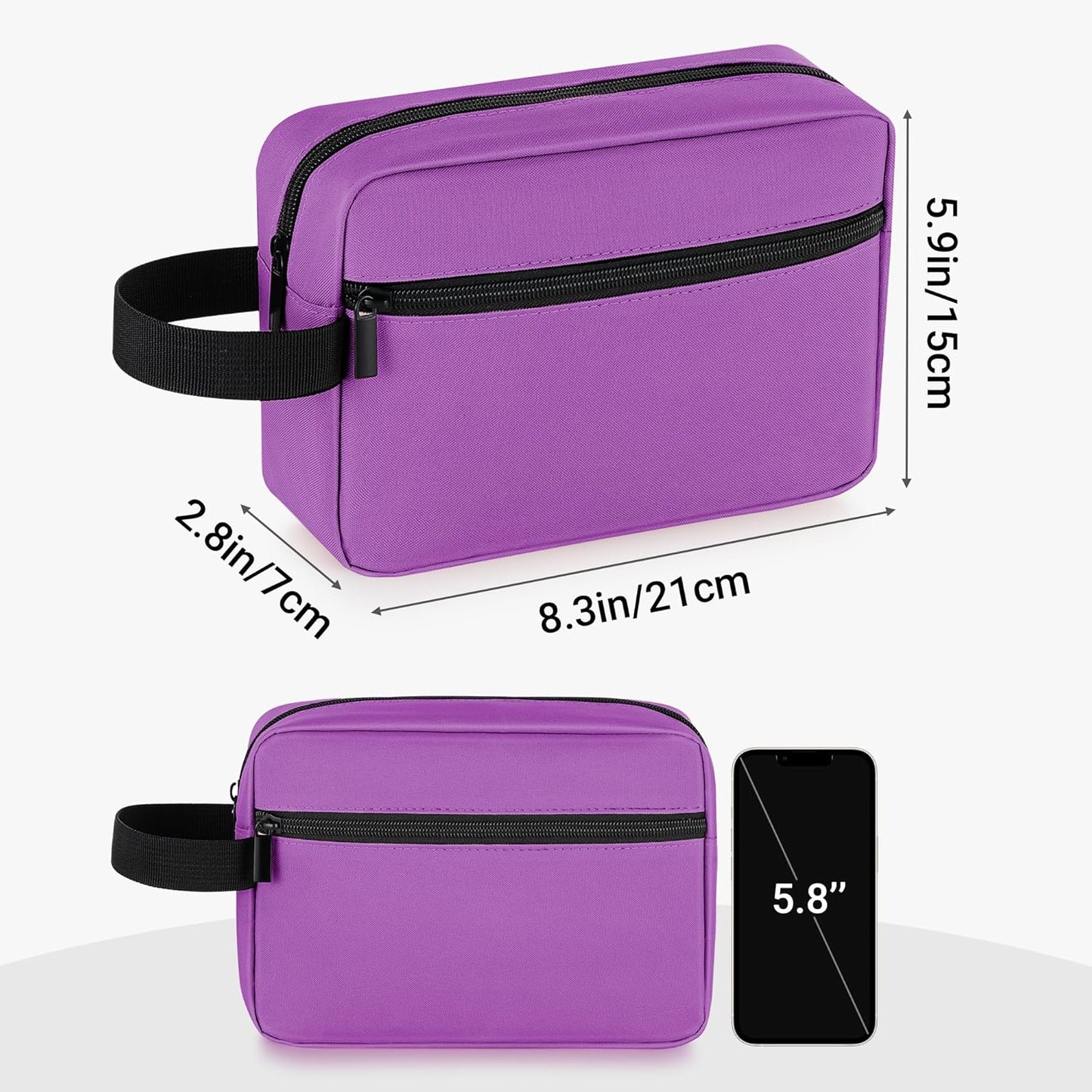 Elviros Travel Toiletry Bag for Women and Men, Lightweight Makeup Bag Hanging Dopp Kit with Shaving Compartment Cosmetic Organizer Small Tool Bag Travel Essentials Gift for Women, Grape Purple