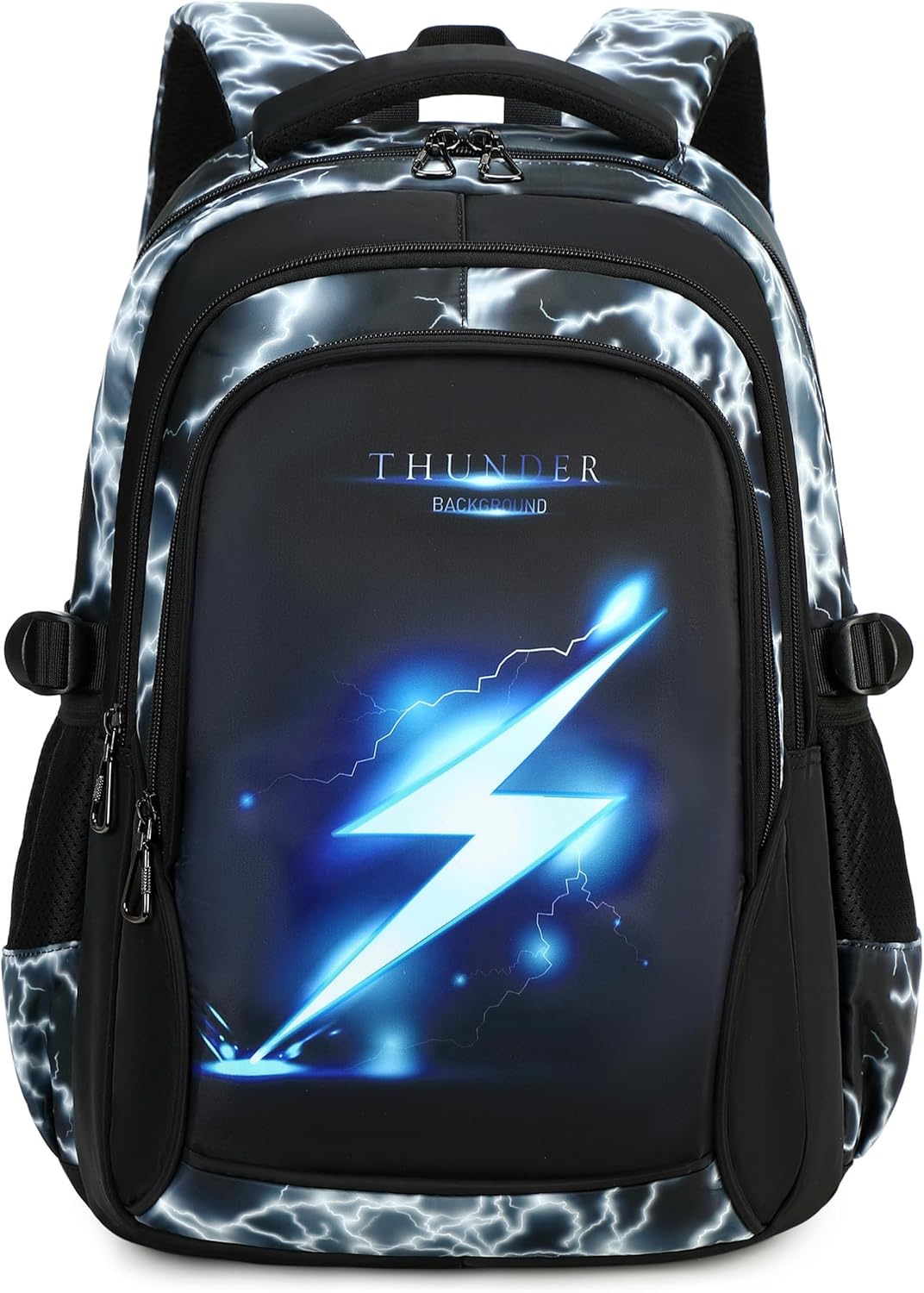 Boys Backpack for Kids Elementary School Bags Lightning Teens Durable Bookbag (black)