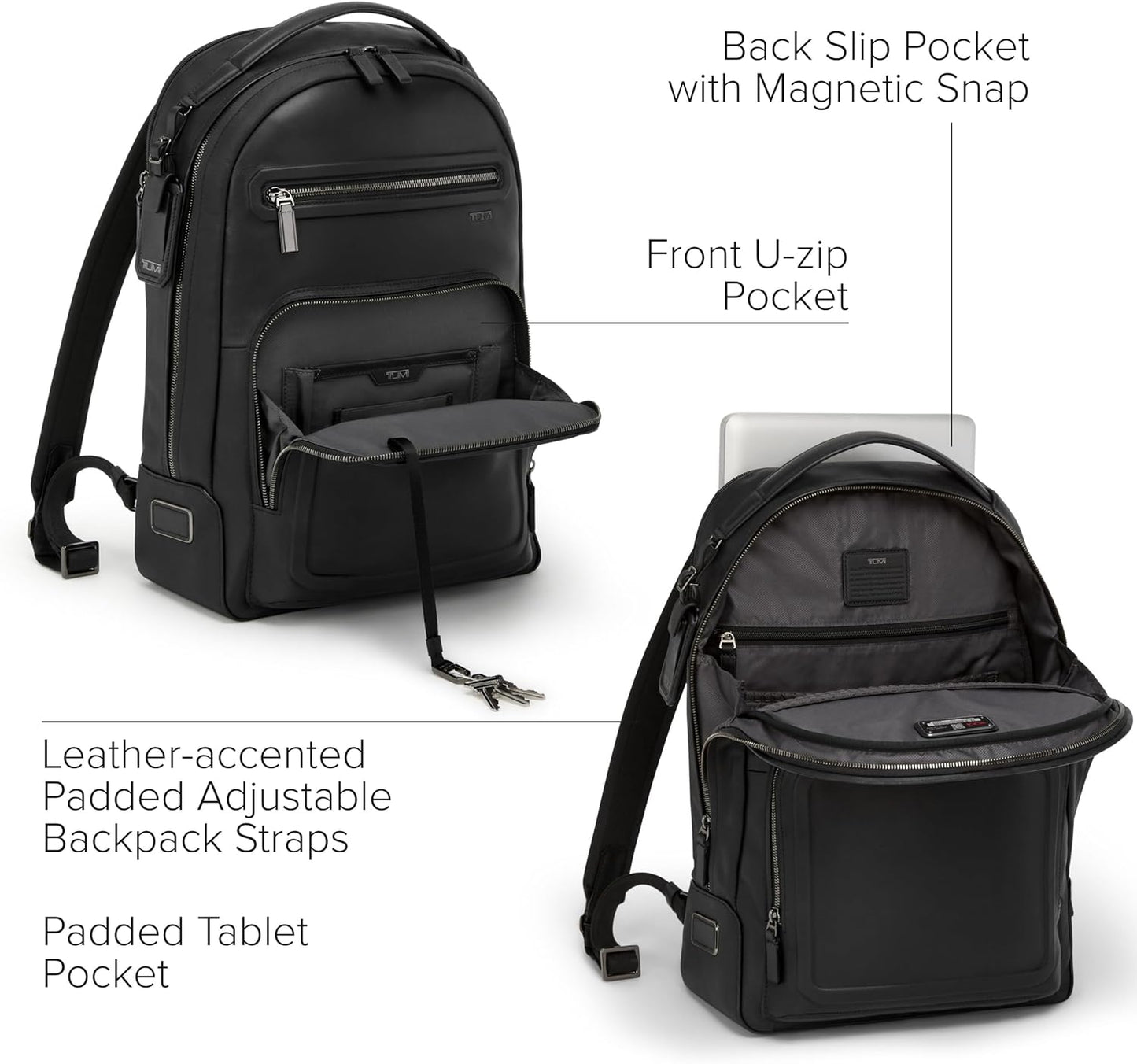 TUMI - Harrison Warren Backpack - 15-Inch Laptop Backpack - Stylish Women's & Men's Backpack for Travel & Business - Black Bombe