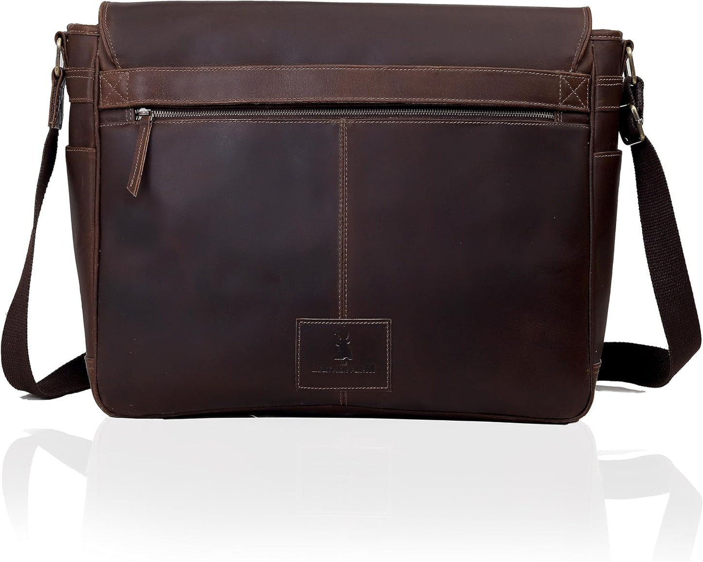 Full Grain Leather Messenger Bag for Men & Women