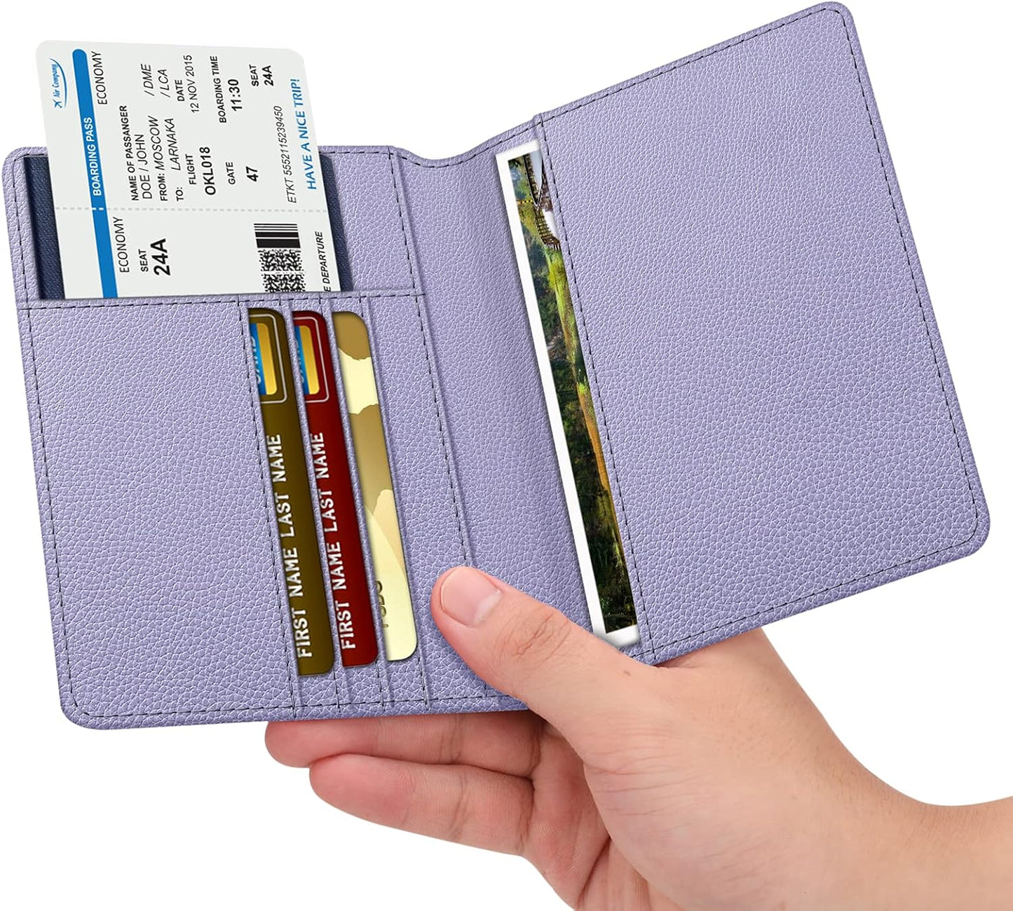 FINTIE Passport Holder, Slim Travel Wallet RFID Blocking Card Case Cover Passport Cover Protector Essentials with Credit Card Slots for Women/Men