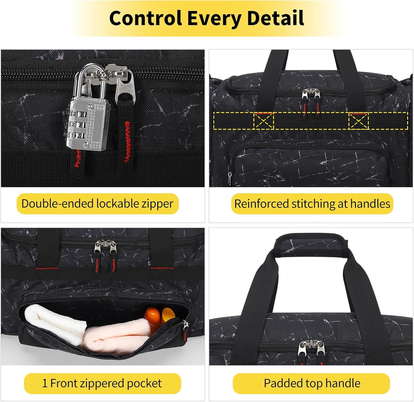 22 inch Gym Bag for Men - 55L Large Travel Duffle Bag Sports Equipment Bag with Multiple Zippered