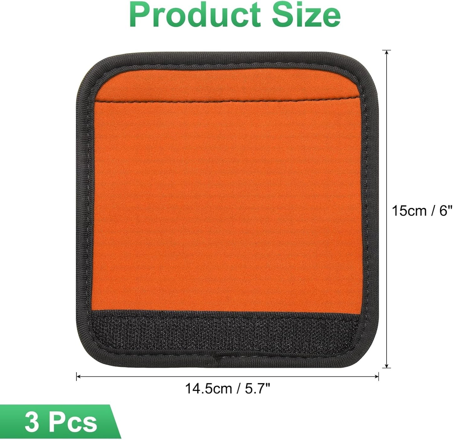 uxcell 3 Pcs Luggage Handle Wrap for Suitcase, Neoprene Handbag Grip Cover Protector Luggage Identifiers Suitcase Handle Wraps for Luggage Shopping Bag Travel Bags, Orange