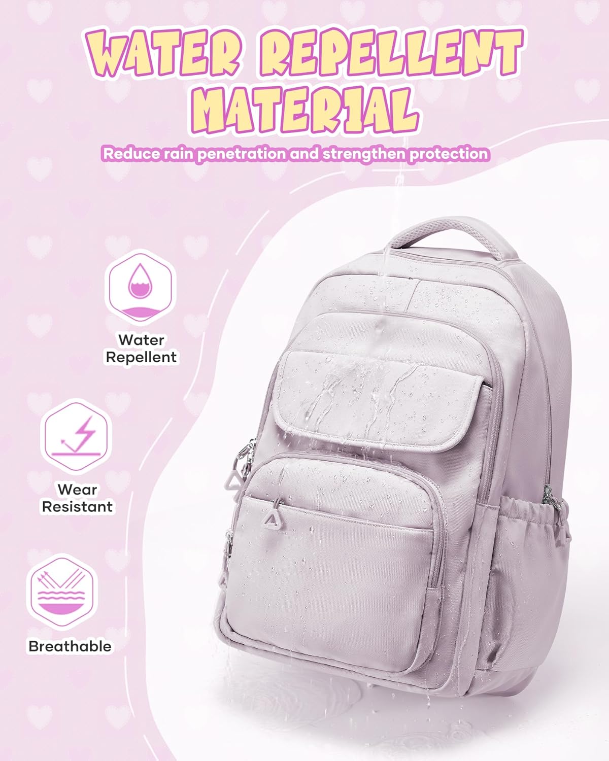 School Backpack for Women Men Cute Backpack for College Students Lightweight High School bag for Teens Girls Boys Waterproof Casual Daypacks Bookbag(Purple)