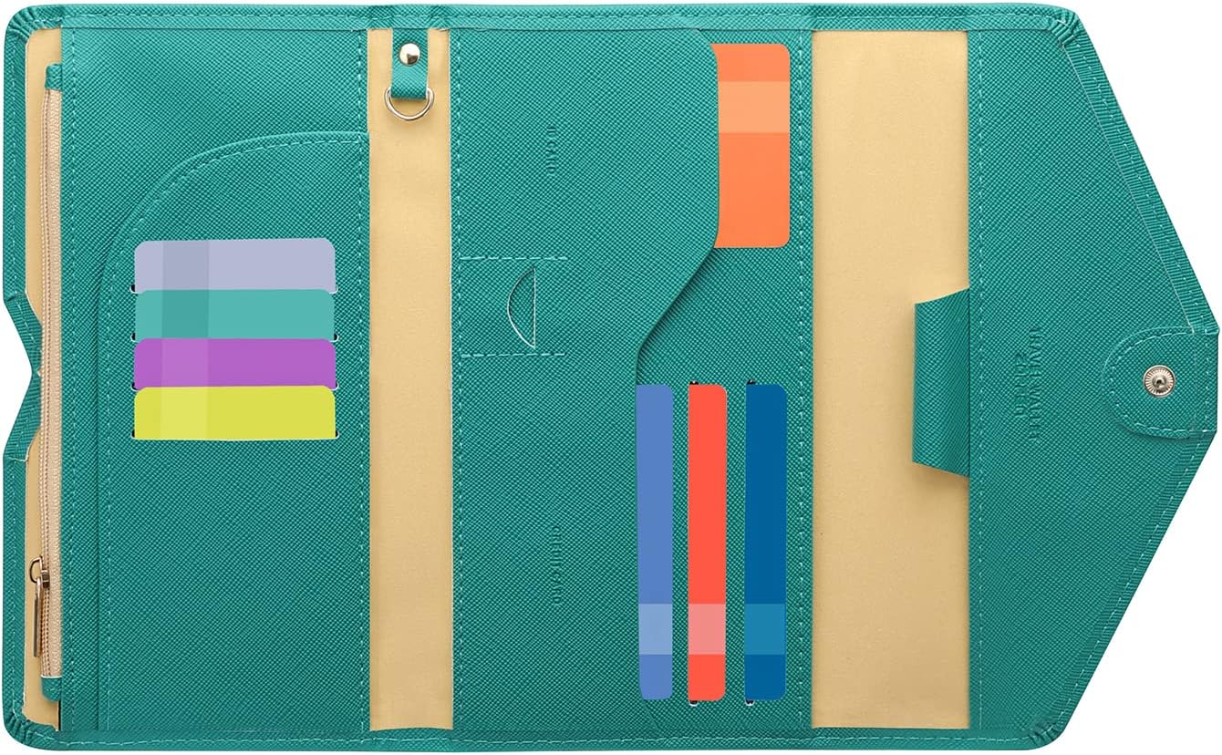 ZOPPEN Mulit-purpose Rfid Blocking Passport Holder Travel Wallet (Ver.4) Passport and Vaccine Card Holder ComboTri-fold Document Organizer Travel Essentials