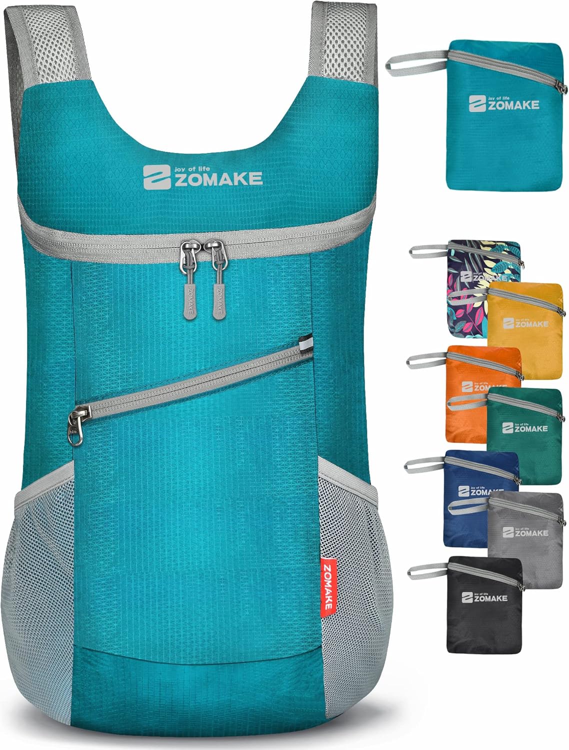 ZOMAKE Lightweight Packable Backpack 14L, Foldable Backpacks Small Daypack Hiking Daypacks Water Resistant Day Bag for Travel(Dark Green)
