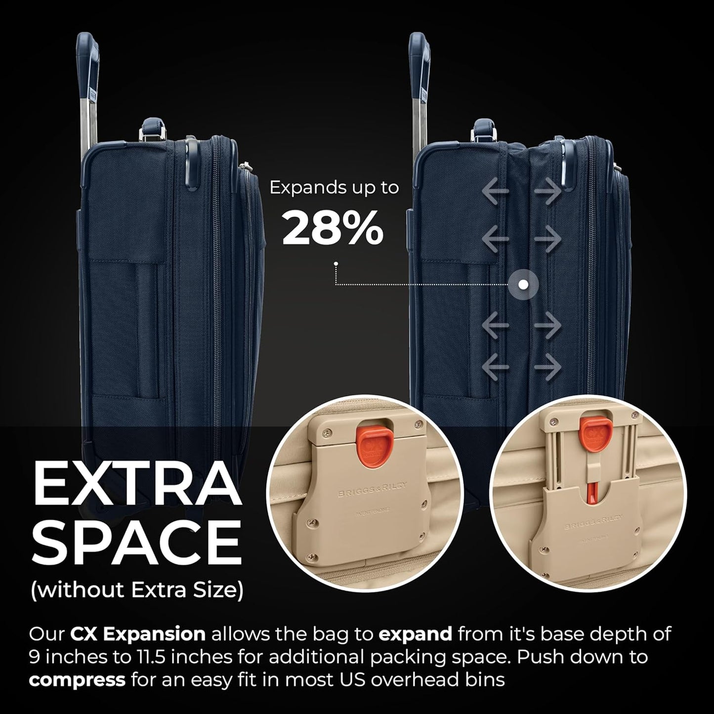 Briggs & Riley Essential 22" Carry On Expandable Spinner - Luggage for Travel, Suitcases with