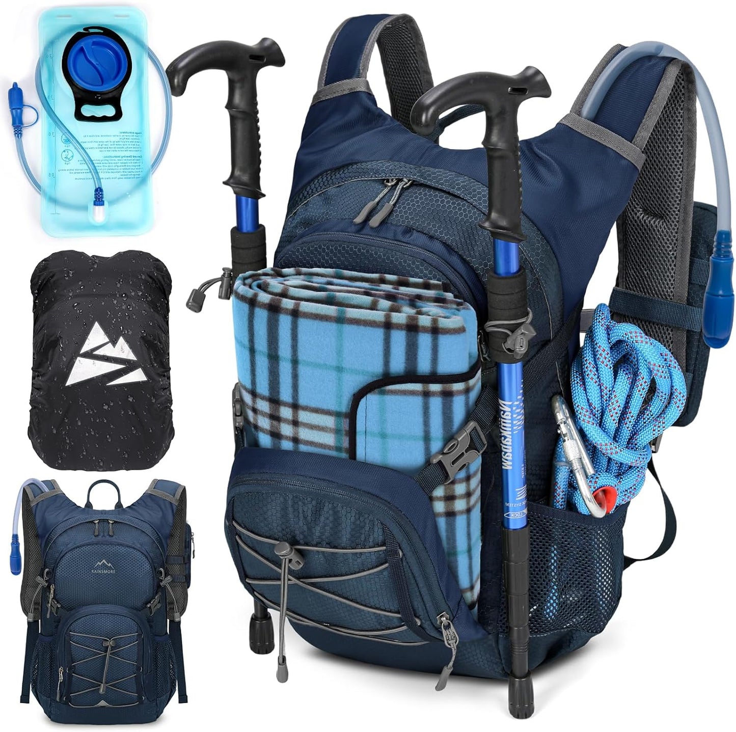 Hydration Backpack with Water Bladder, 18L Lightweight Hiking Backpack for Women&Men Small Insulated Hydration Water Pack for Hiking, Running, Cycling, Biking