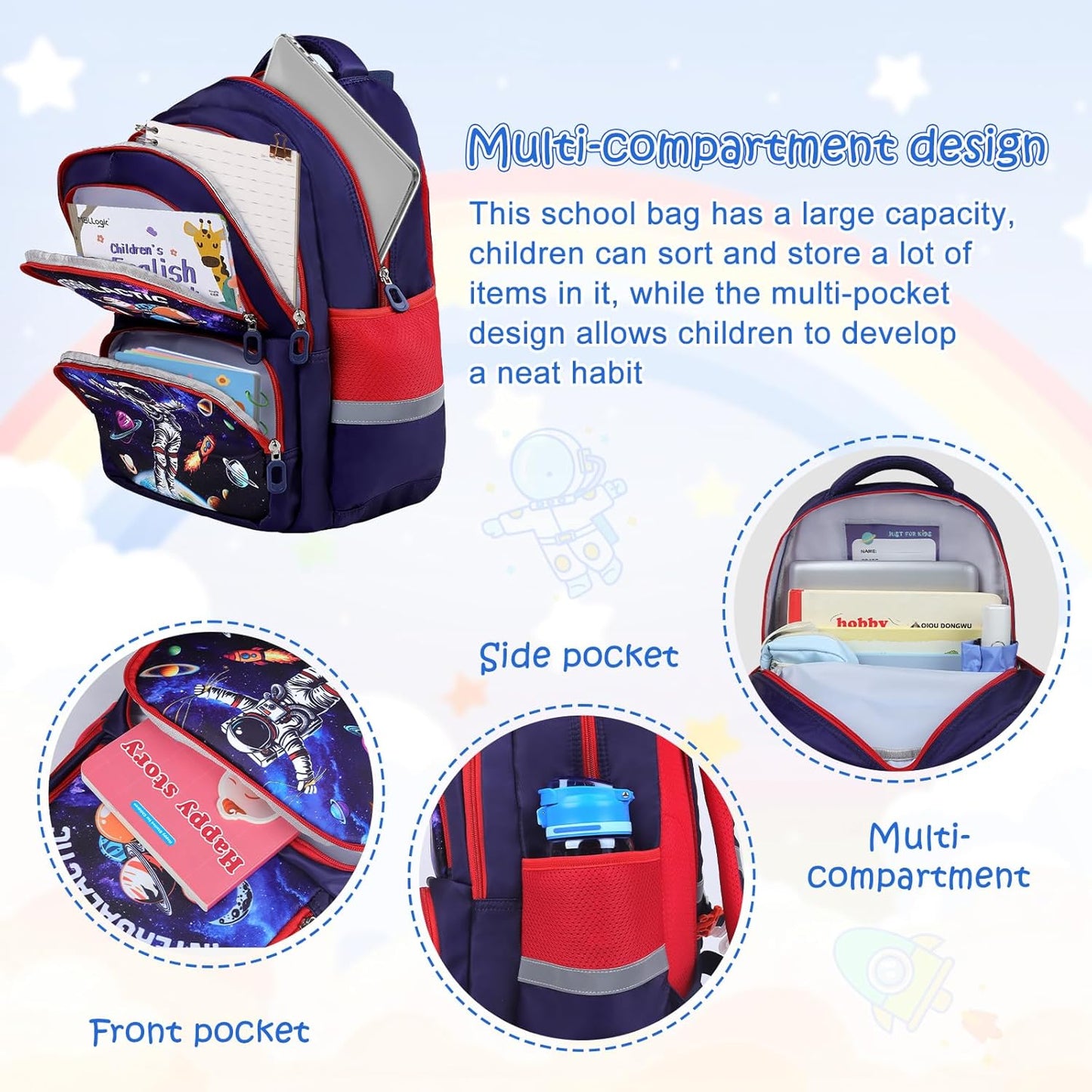 Kids Backpack for Boys Girls Children Bookbags for Preschool Elementary Middle School Lightweight Teen School Bags Backpacks