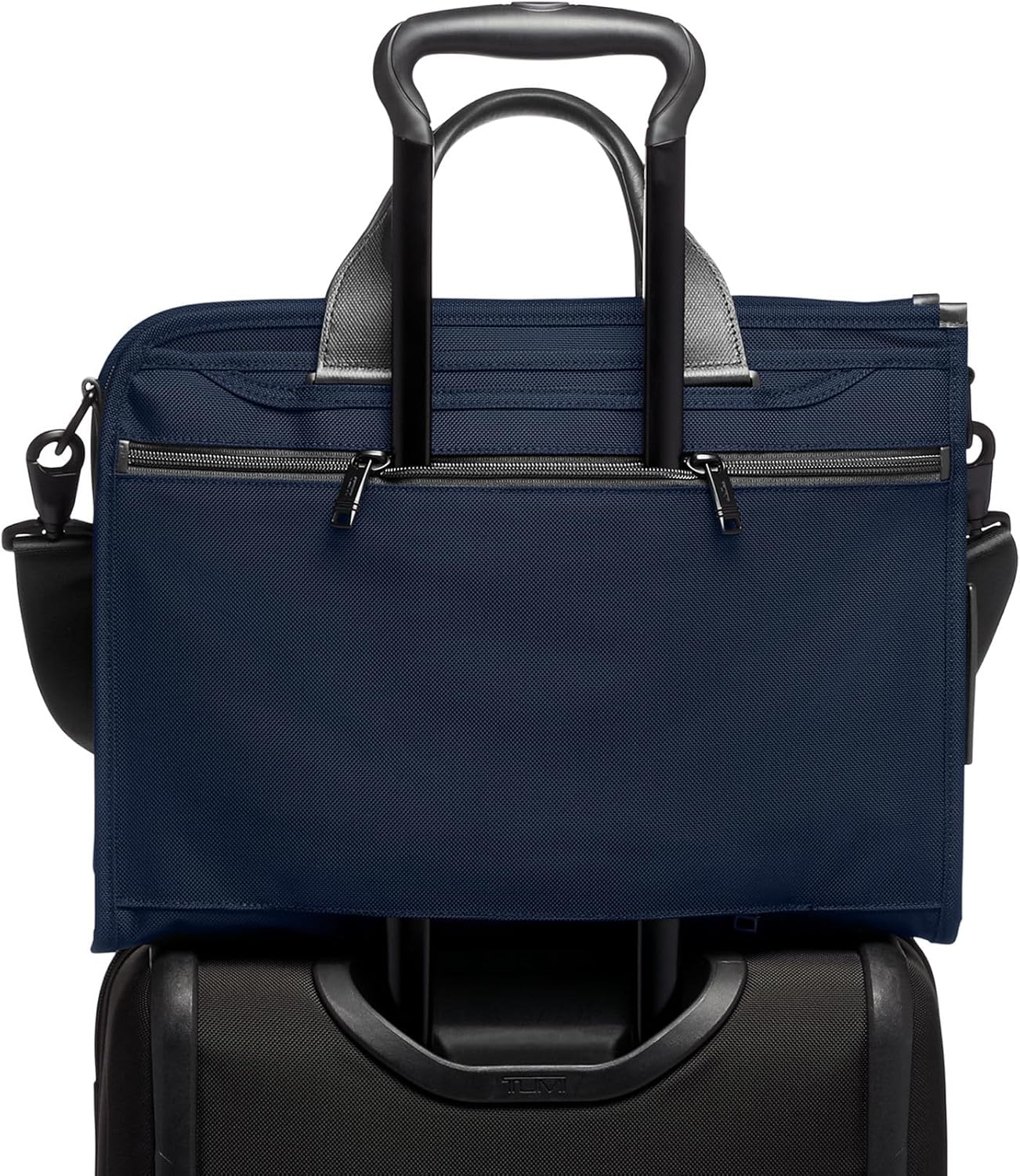 TUMI - Alpha Slim Deluxe Portfolio - Men's Compact Travel & Office Briefcase - Laptop and Tablet Bag - Navy