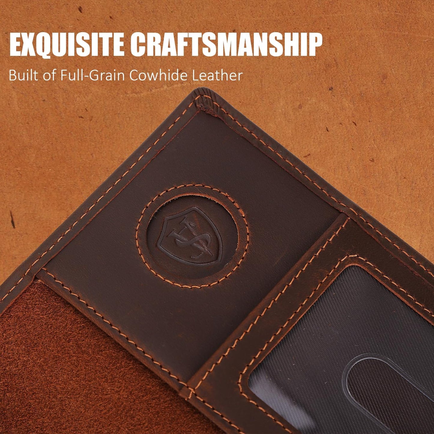 STAR VISTA Phoenix Leather Passport Holder, Full Grain Leather Travel Wallet - Slim, Bifold, RFID Blocking, ID Window, Coin Pocket, Card Slots, SIM Slots, AirTag Holder