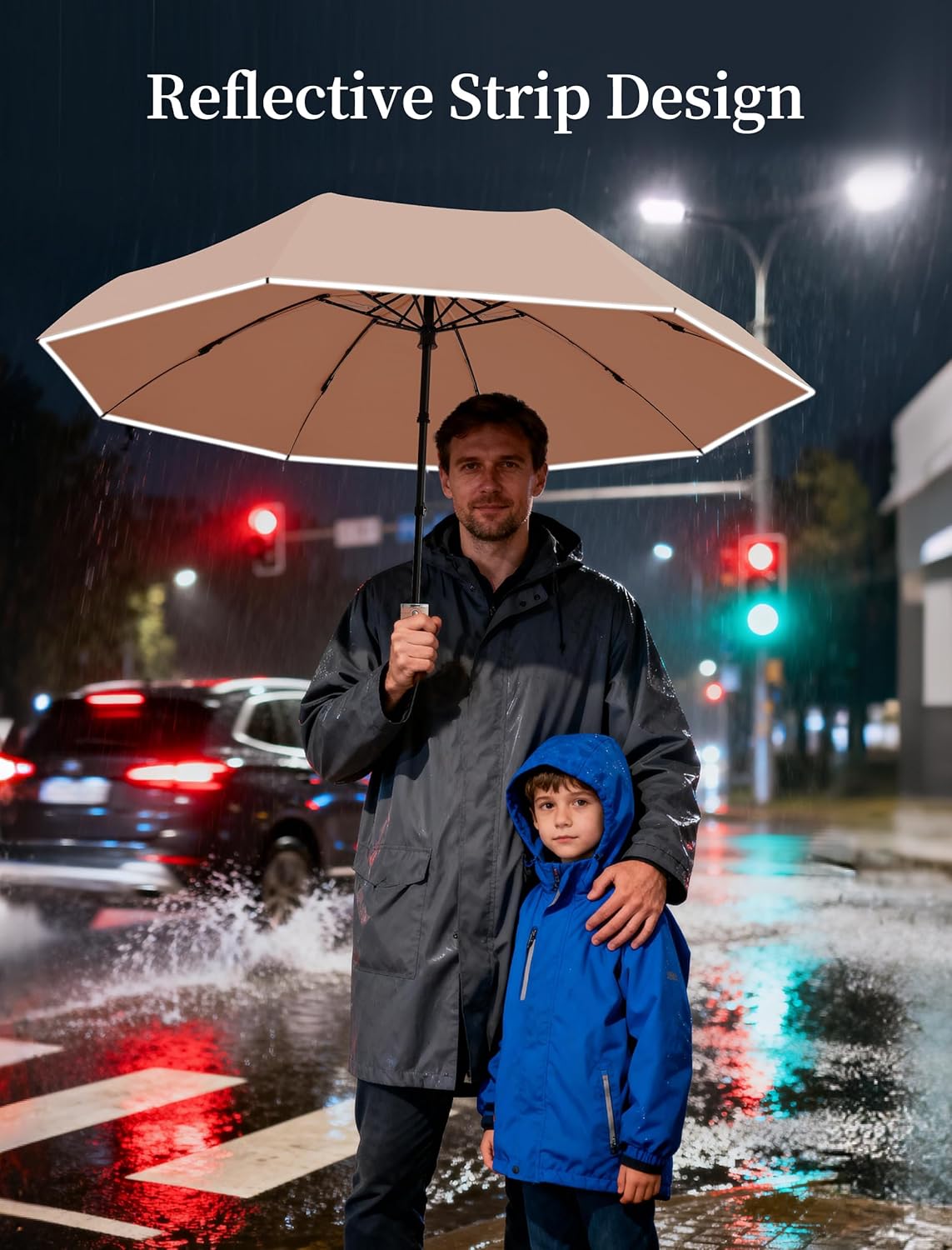 Seniny Electric Travel Umbrella with Intelligent Open Close, Rechargeable Umbrellas for Rain