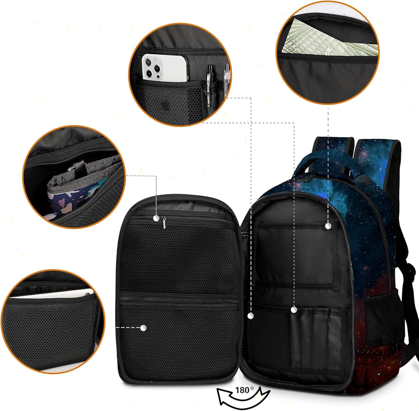 Game Backpack Set for Boys, Gaming Backpack 3 Pack, Boys Lunch Box, and Pencil Bag for Kids, 17"