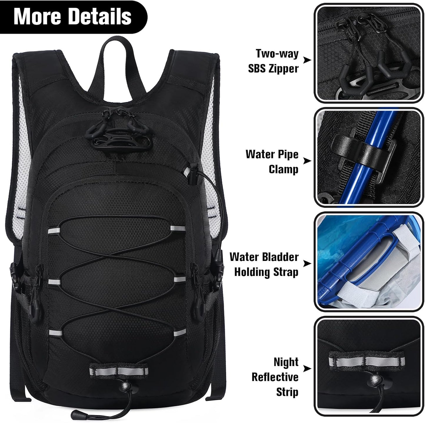 12L Kids Hiking Backpack, Small Hydration Backpack, Waterproof Kids Camping Daypack 5-12, No Water