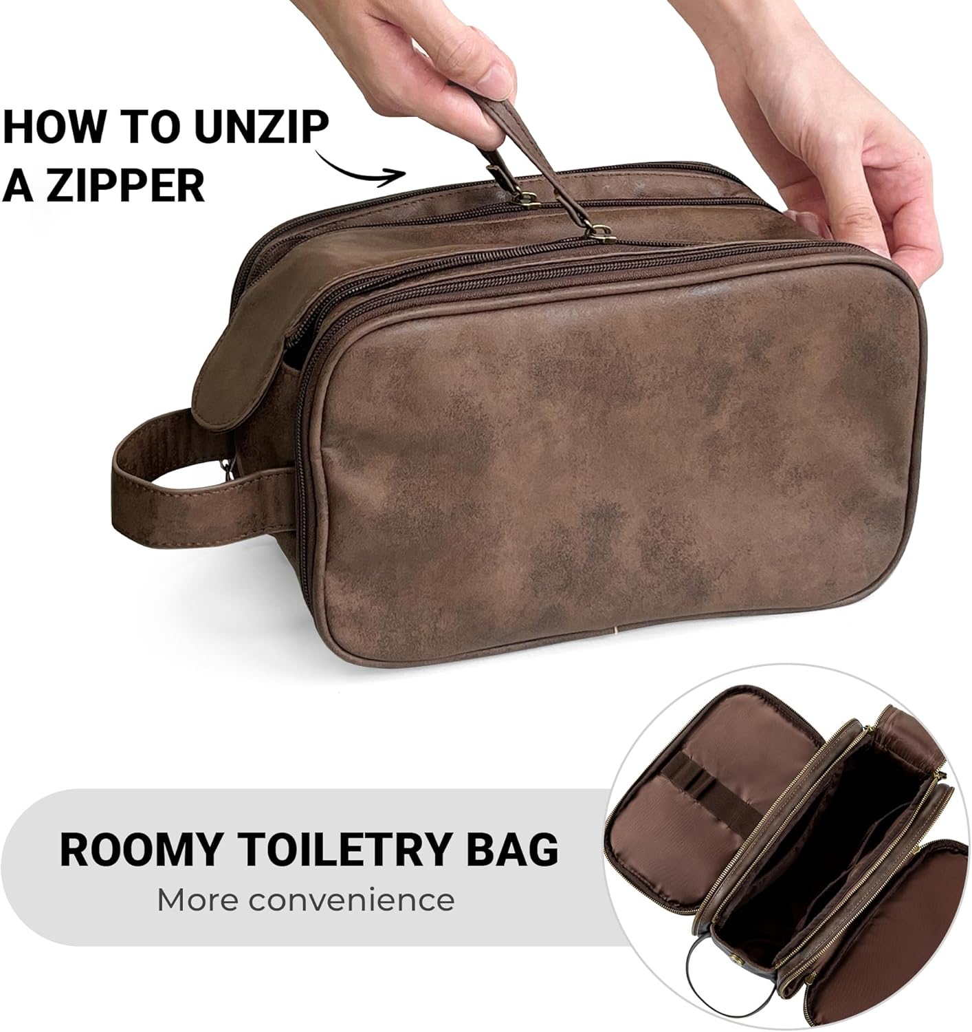 Elviros Toiletry Bag for Men, Large Travel Shaving Dopp Kit Water-resistant Bathroom Toiletries