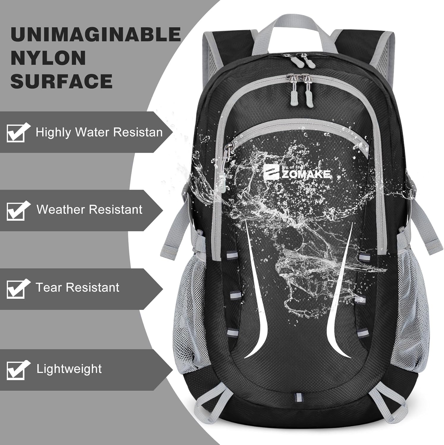 ZOMAKE Lightweight Packable Backpack 35L, Foldable Backpacks Water Resistant Collapsible Light