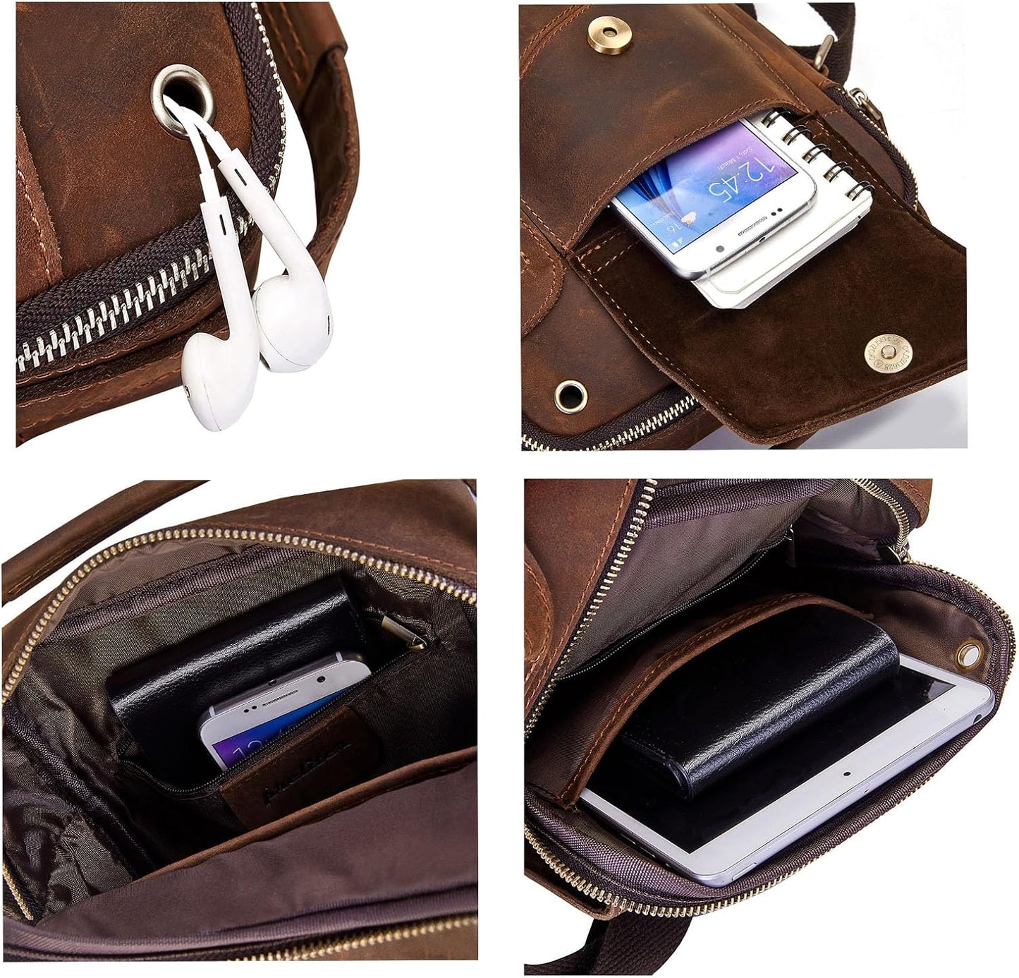 Small Mens Bags Crossbody, Mens Messenger Bag Crossbody, Adjustable Strap Sling Bag Vintage Handle Bags Man Bag, Men's Shoulder Bag for Work Business Travel