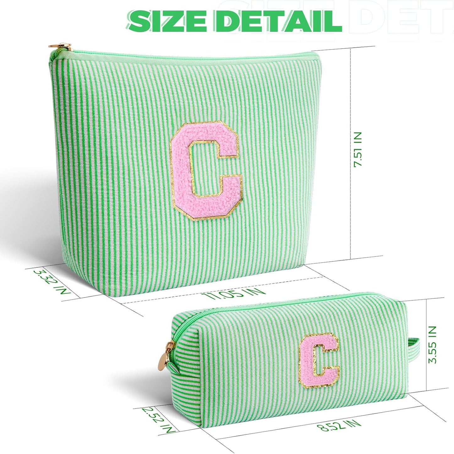 Customized Mothers Day Gifts - Birthday Gift for Mom,Gifts From Daughter,Mother in Law Gifts,Mama Gift Idea,Makeup Bag Set Cosmetic Bag - Green,C