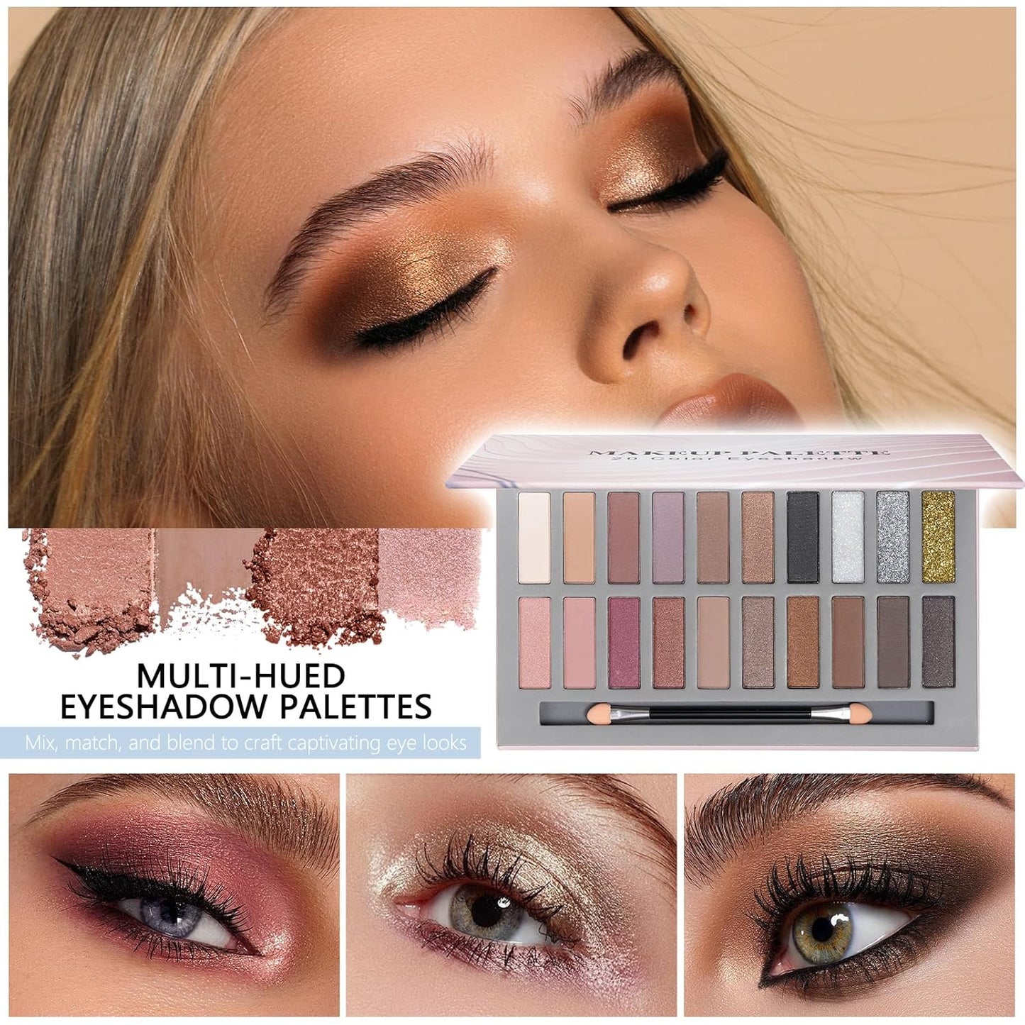 Makeup Kit for Teen Girls Makeup Sets for Girls 10-12 Essential Bundle Include 20 Color Eyeshadow Palette Makeup Kit for Teenagers
