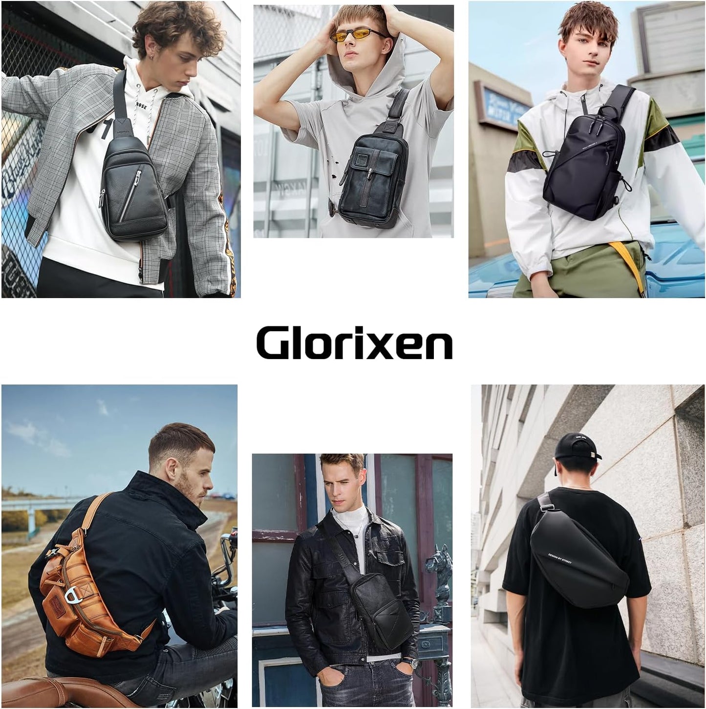 Men's Genuine Leather Crossbody Bag Large Capacity Casual Shoulder Bag for Daily Use