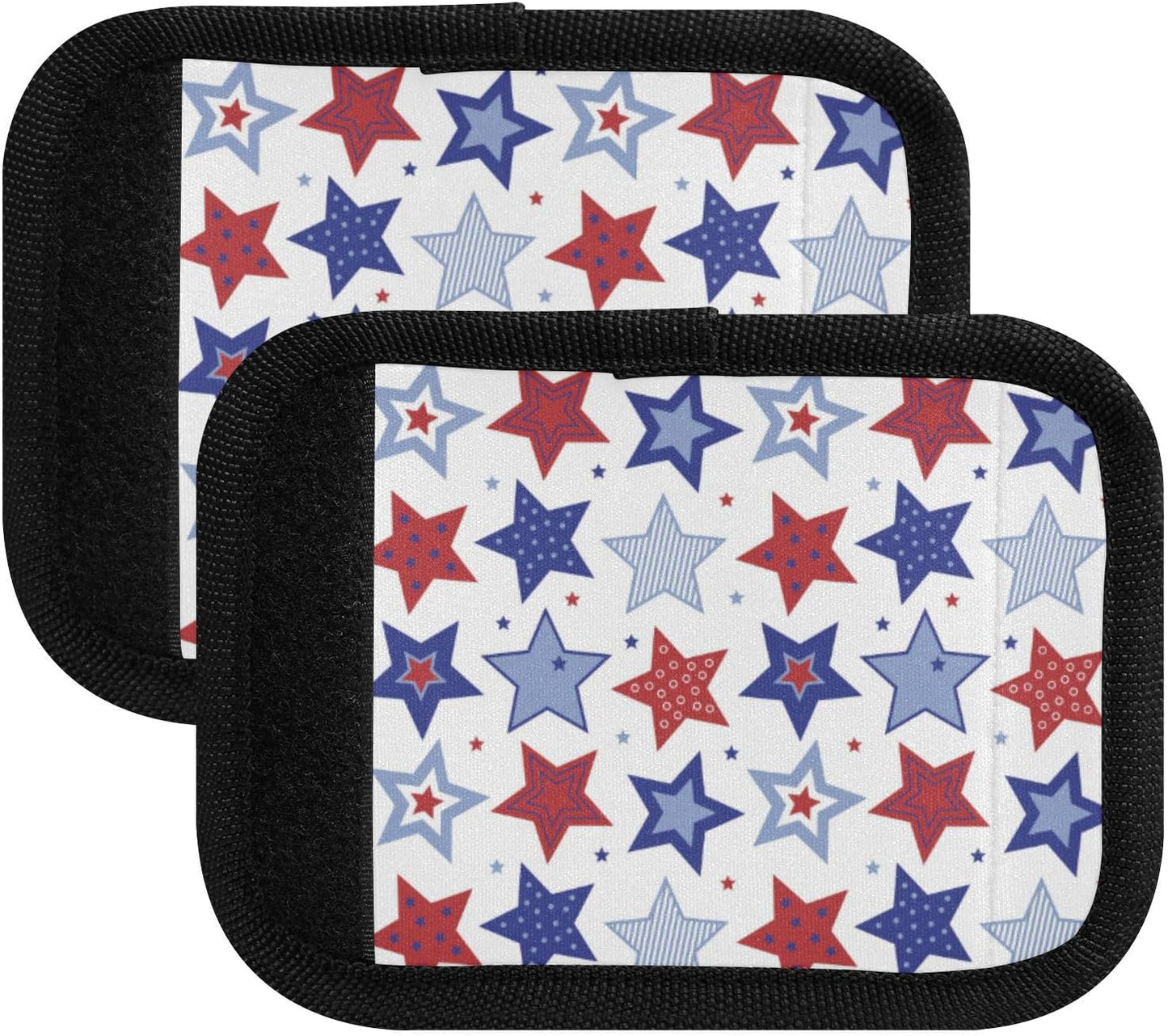 2Pcs Luggage Handle Wrap Suitcase Identifier Handle Covers Tags Soft Travel Bags Luggage Handle Gripper Accessories for Airplane Flying Patriotic 4th July