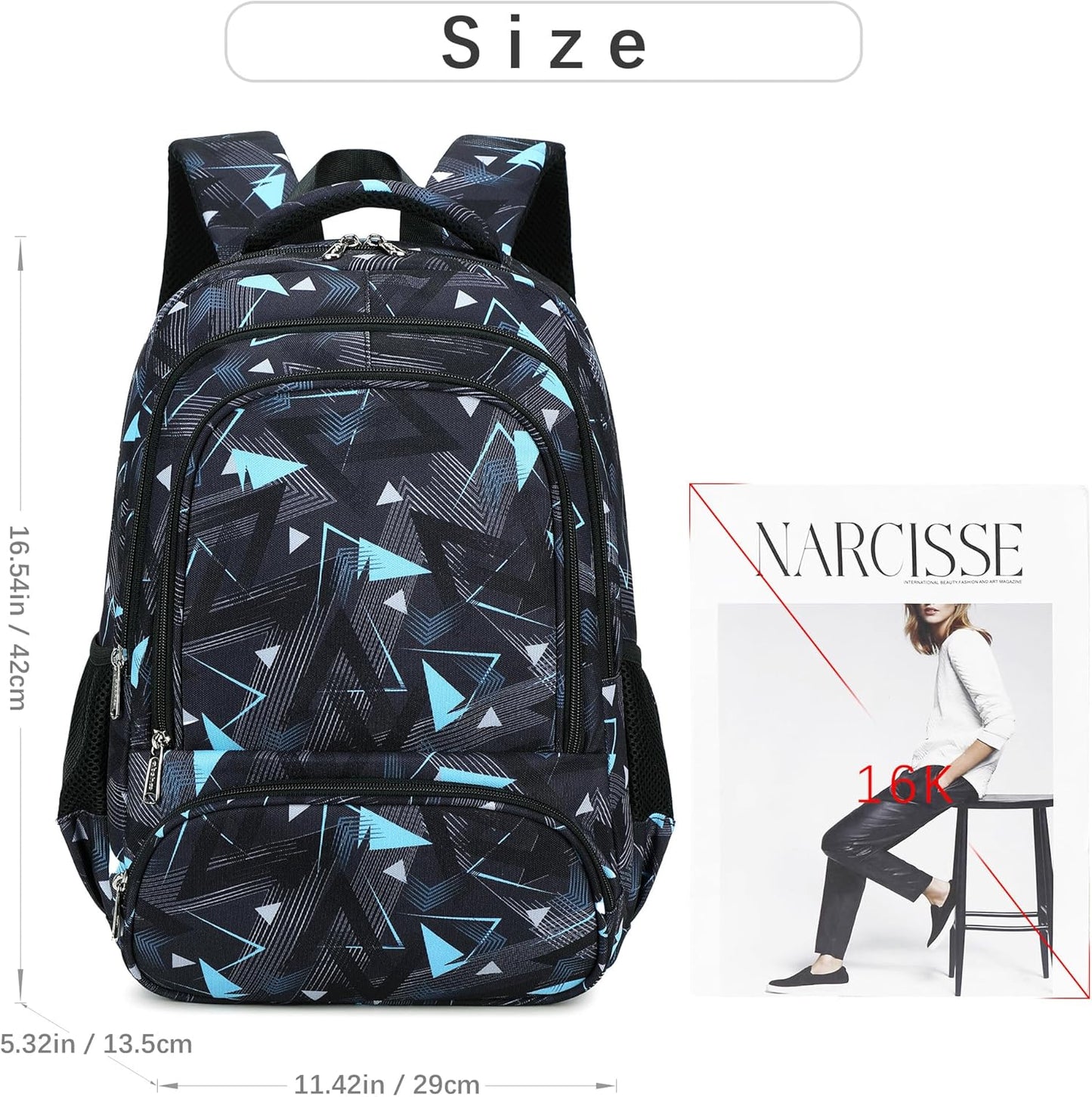 abshoo Lightweight Kids Backpack For School Boys Bookbag Kindergarten Elementary School Bags (Geometry Black-B)