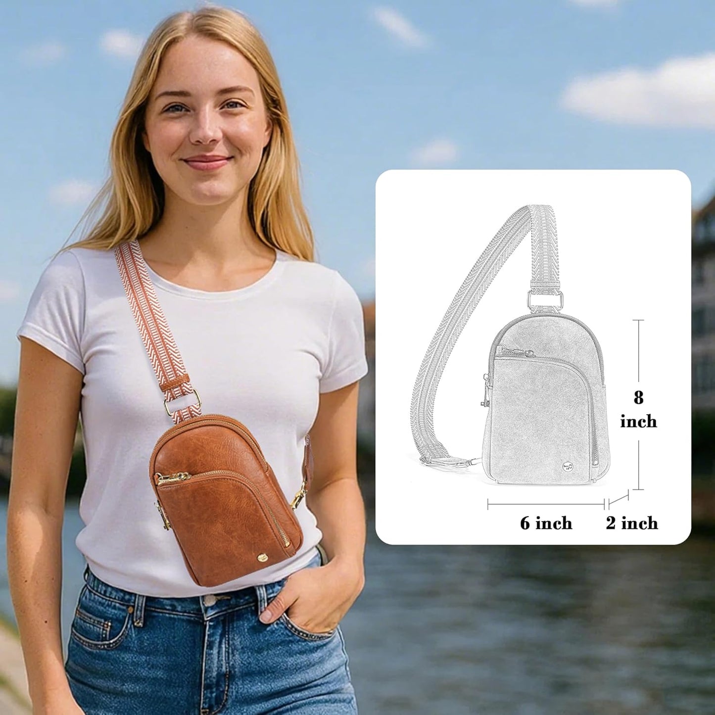 INICAT RFID Blocking Sling Bag Anti Theft Crossbody Bags for Women Travel Fanny Pack Cross Body for Woman Chest Bag
