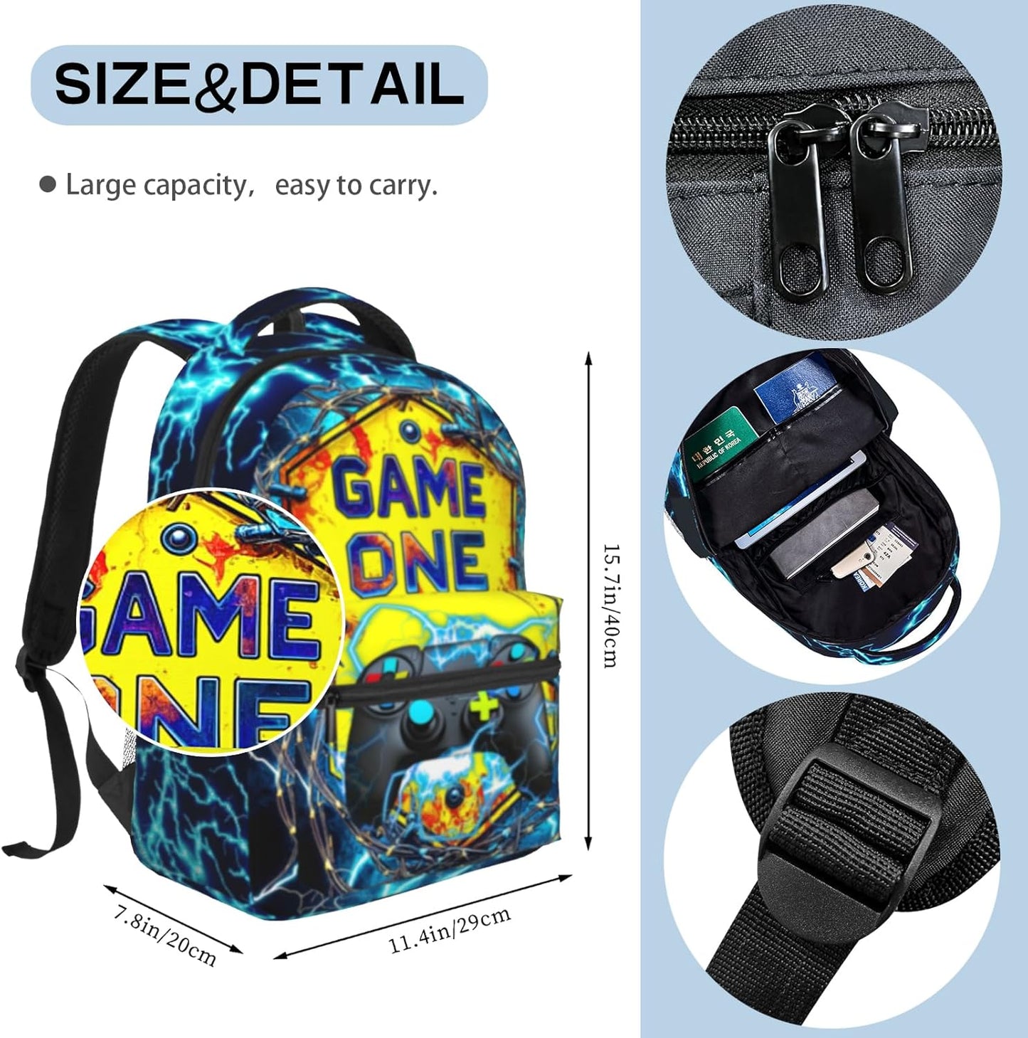 School Backpack For Boys Abstract Gamepad Boy Backpack For Kids Children Teens Elementary Middle School Boy Backpacks Ages 6-18 Video Games Bookbag back pack