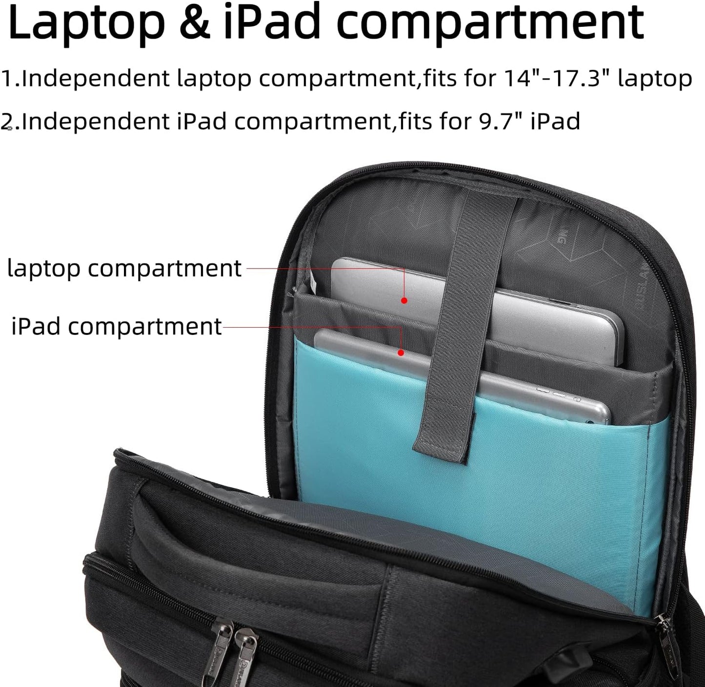 DUSLANG 17 Inch Laptop Backpack for Travel Water Resistant College Backpack for Men Women Laptop