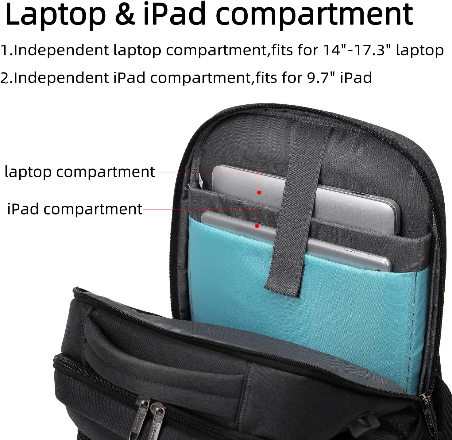 DUSLANG 17 Inch Laptop Backpack for Travel Water Resistant College Backpack for Men Women Laptop