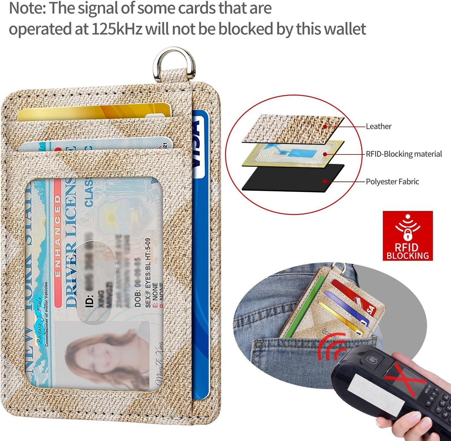 EcoVision Slim Minimalist Front Pocket Wallet, RFID Blocking Credit Card Holder Wallet with Detachable D-Shackle for Men Women